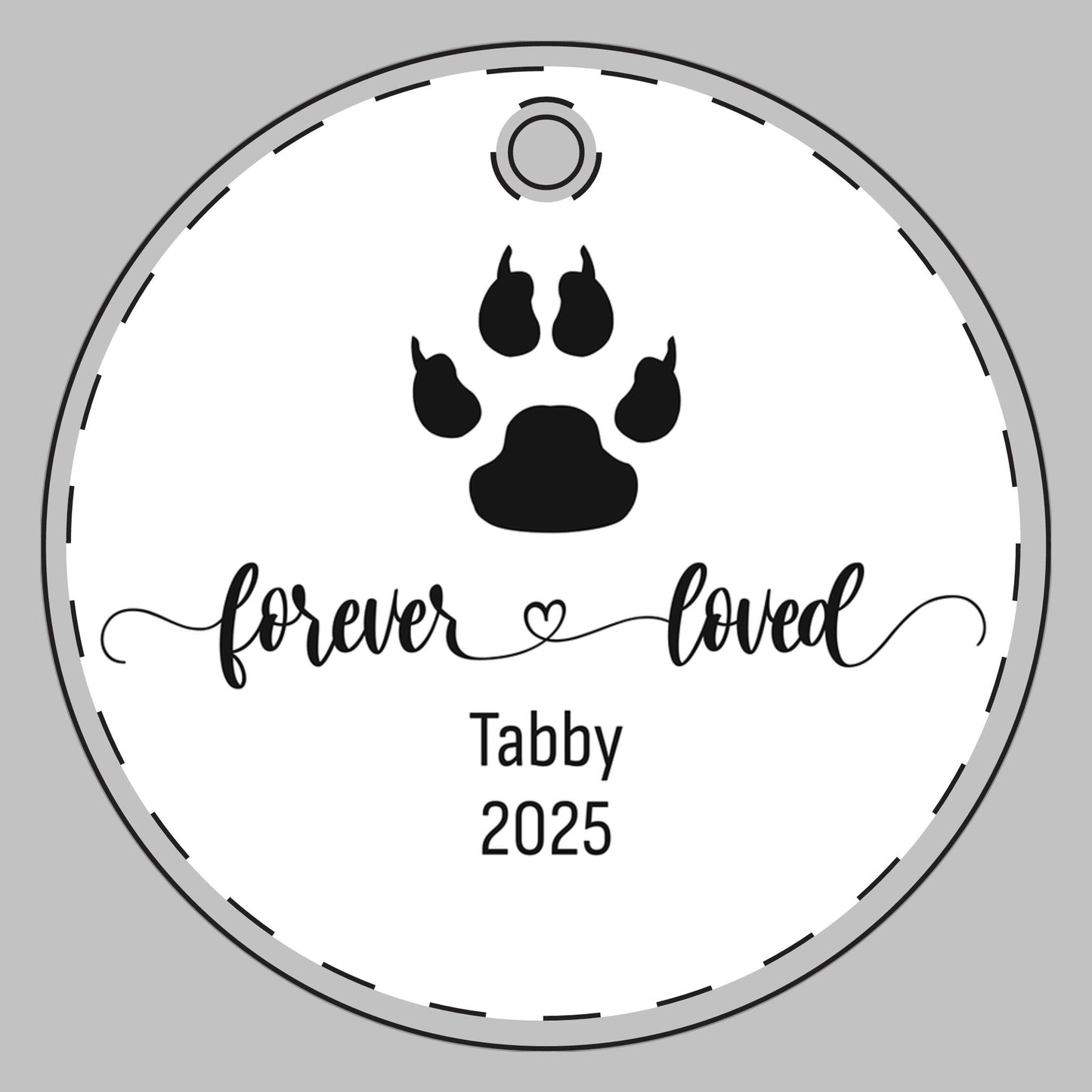 Cat Memorial Ceramic Ornament — Double-Sided 'Forever Loved' Personalized Pet Tribute