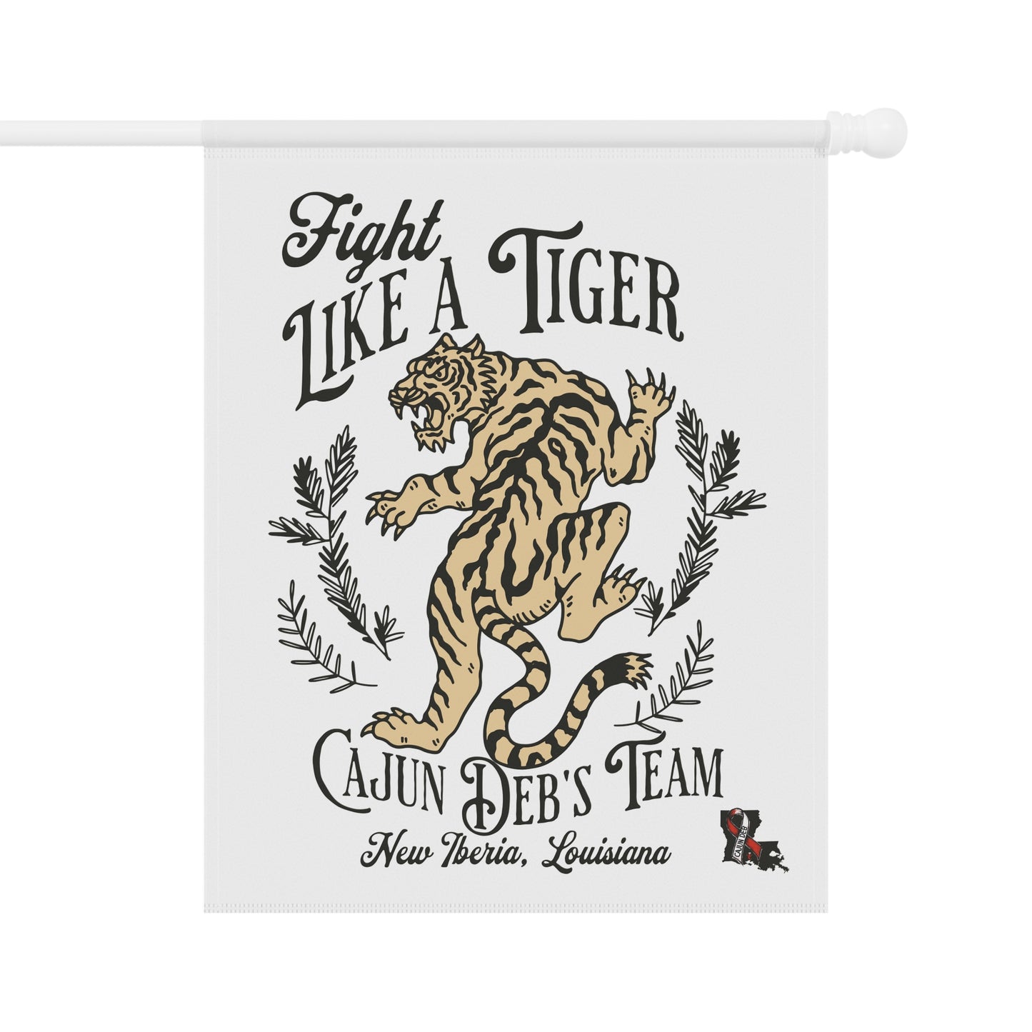 CAJUN DEB Outdoor Tiger Team Garden Banner - Fight Like a Tiger Garden Flag Decoration Cancer Awareness MDS