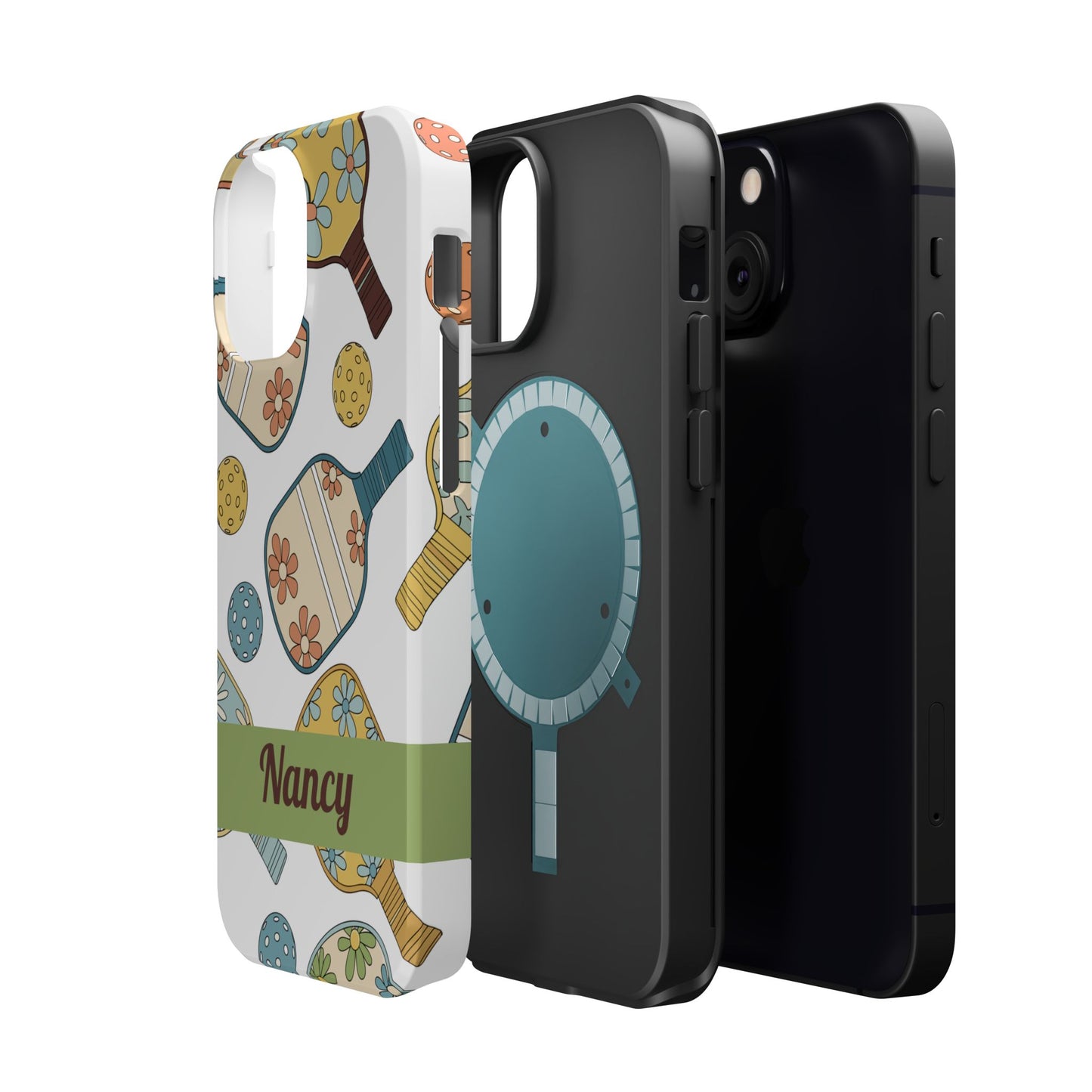 SAMPLE Custom, Personalized Retro Pickleball iPhone Case Custom Magnetic Tough Case Personalized