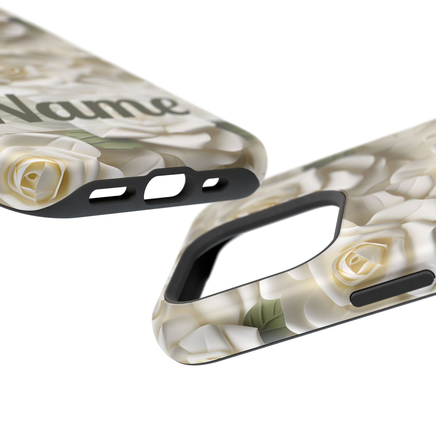 June Birth Flower Phone Case • White Paper Rose iPhone Cover • 3D Floral MagSafe Gift
