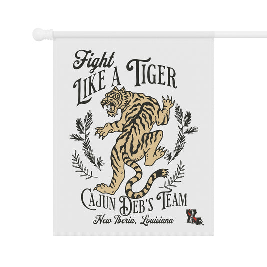 Bandera de jardín del equipo Tiger de CAJUN DEB Outdoor - Bandera de jardín Fight Like a Tiger para concientización sobre el cáncer MDS