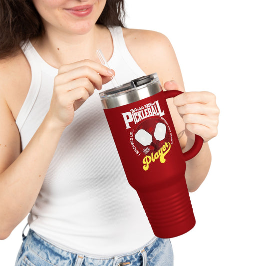 Taza de viaje con aislamiento, 40 oz, el mejor jugador de pickleball del mundo, regalo divertido de pickleball