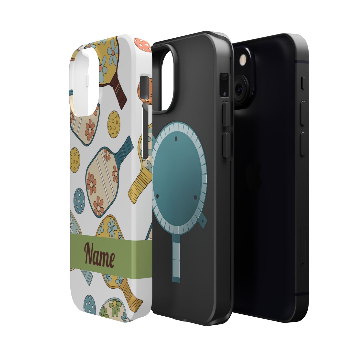 Custom, Personalized Retro Pickleball iPhone Case Custom Magnetic Tough Case Personalized