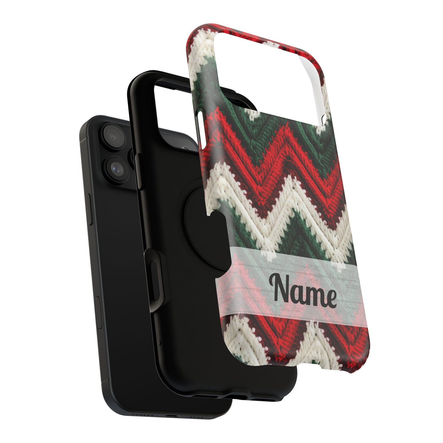 Vintage Christmas Crocheted Afghan Phone Case - Personalized Christmas Phone Case Impact-Resistant Case