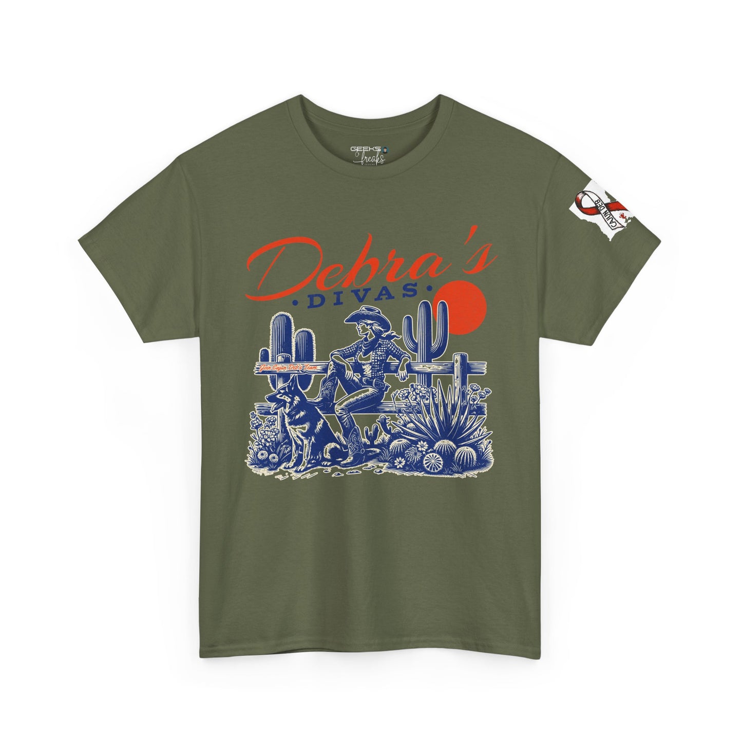 Debra’s Divas Cowgirl Tee | Vintage Western Gift Shirt GILDAN 5000 Desert Diva Unisex Heavy Cotton Tee, Cowgirl Western Shirt,Trendy Graphic Tee, Gift for Dog Lovers, Vintage Desert Style