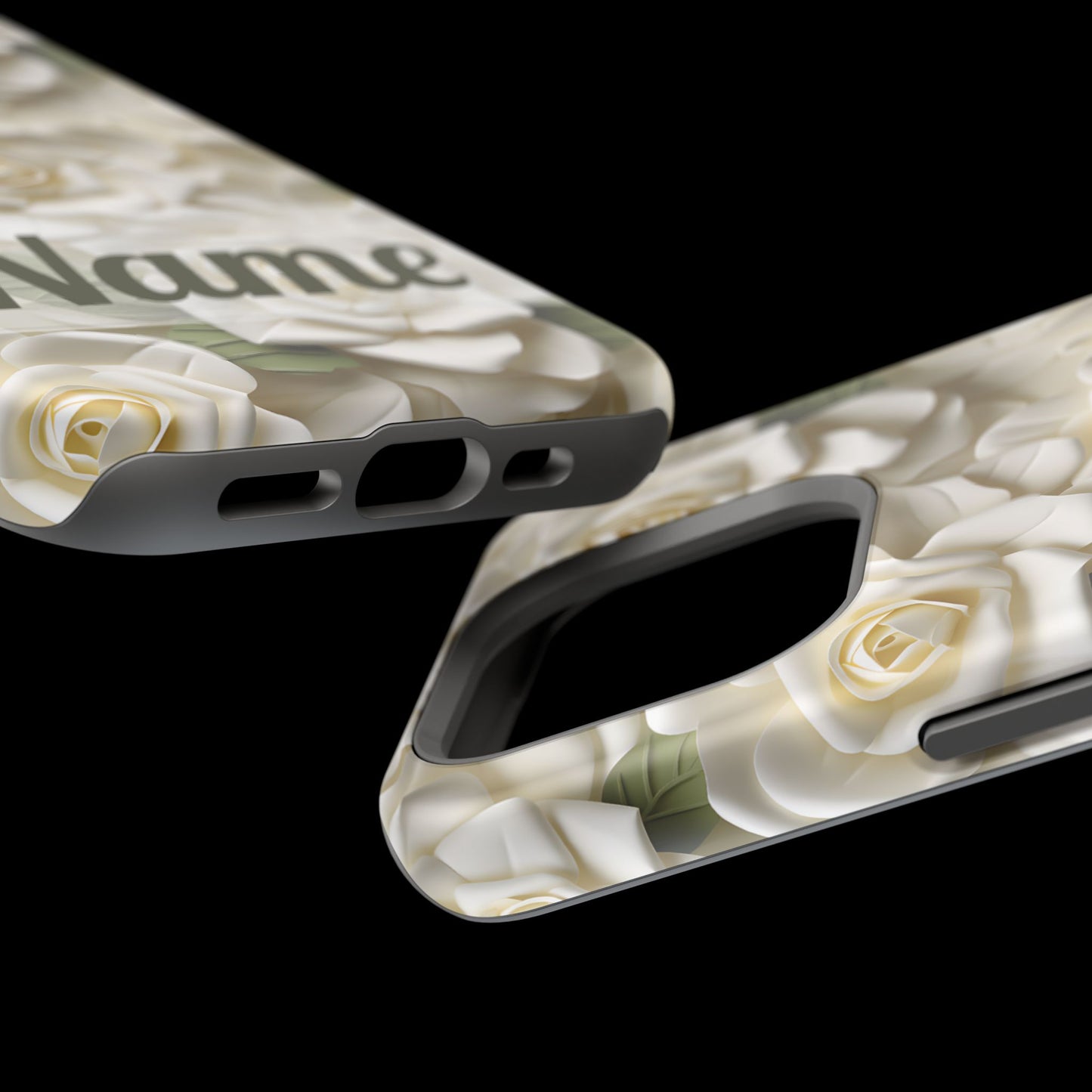 June Birth Flower Phone Case • White Paper Rose iPhone Cover • 3D Floral MagSafe Gift