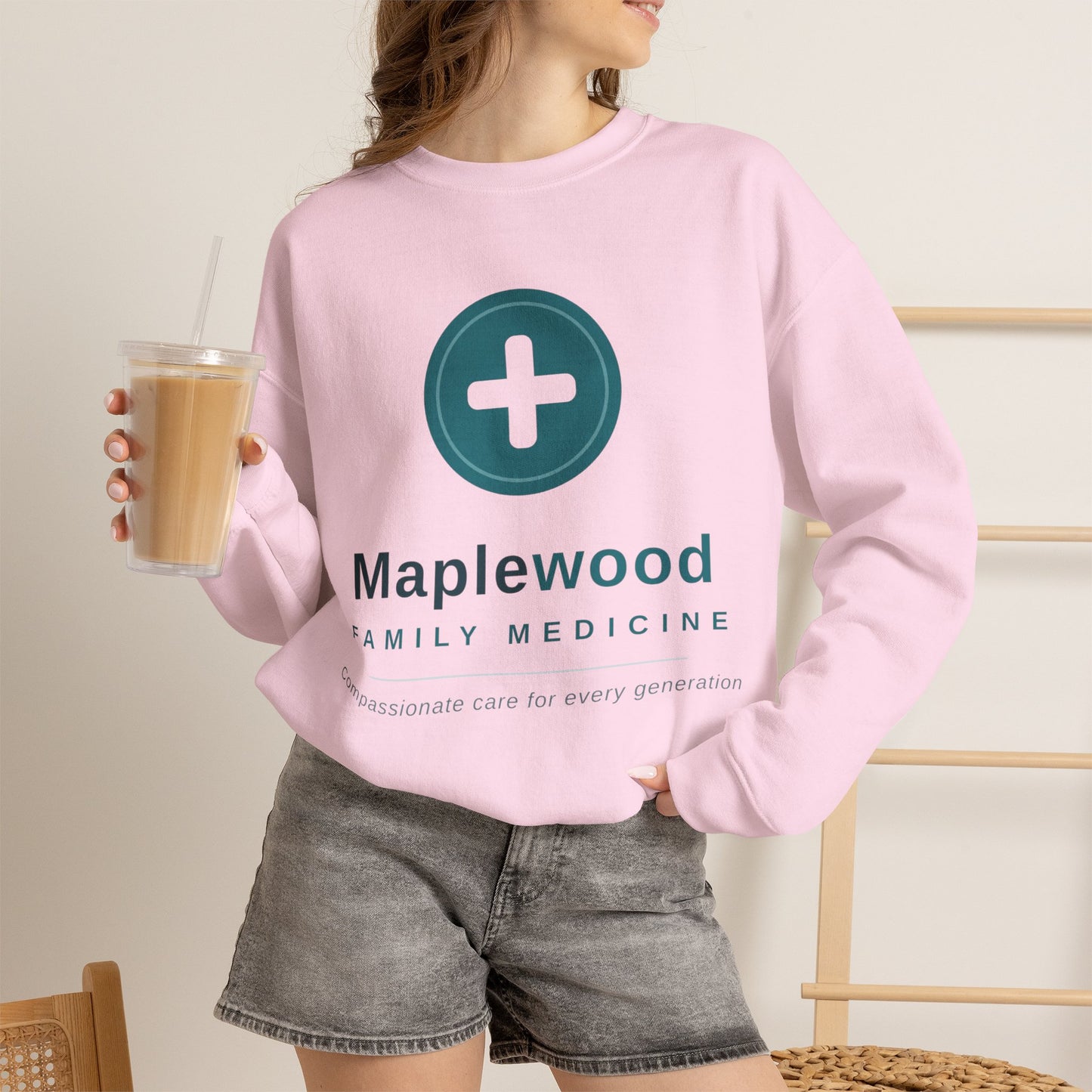 Custom Medical Office Logo Sweatshirt Clinic Team Gift Personalized Practice Crewneck Gildan 18000