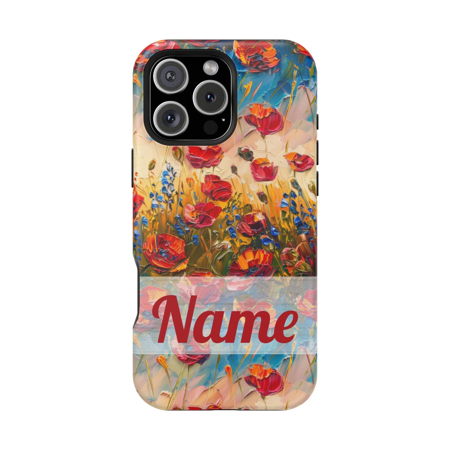 August Birth Flower Phone Case • Red Poppies Poppy iPhone Cover • Colorful Floral MagSafe Gift