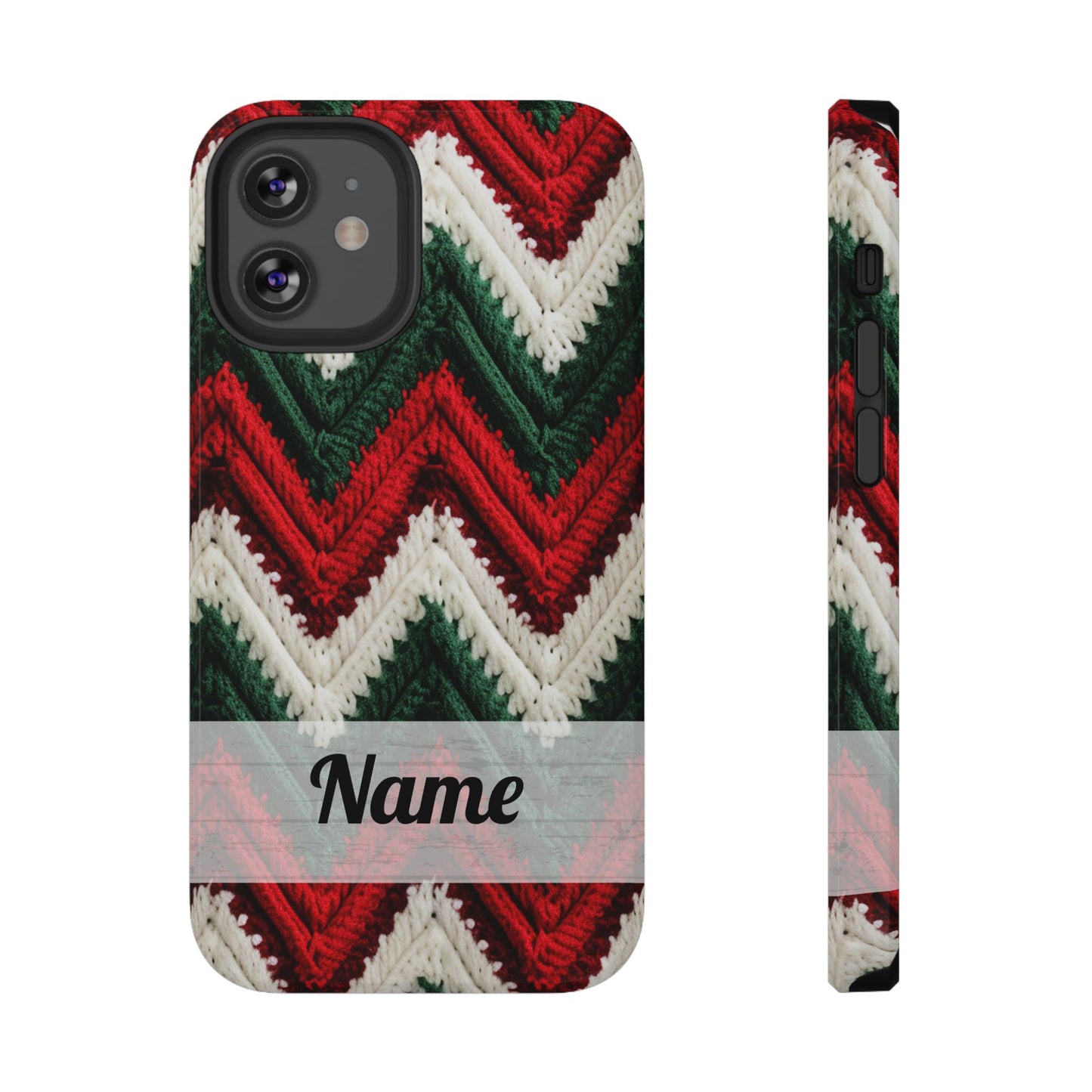Vintage Christmas Crocheted Afghan Phone Case - Personalized Christmas Phone Case Impact-Resistant Case