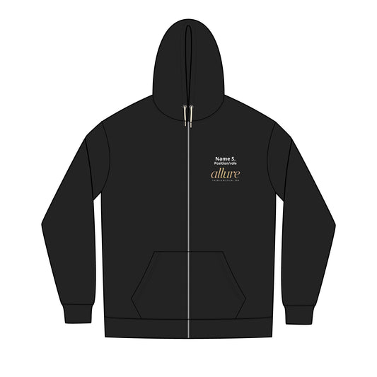 SPA Custom personalized Black Hoodie — Allure Laser & Medical Spa Full-Zip Hoodie