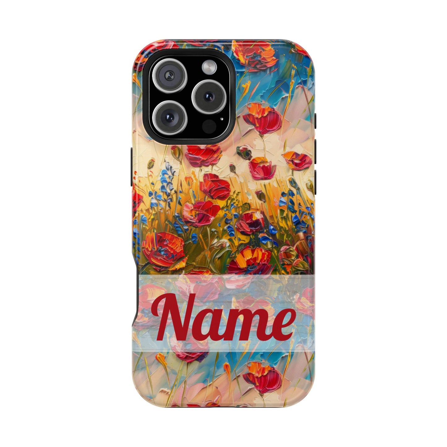 August Birth Flower Phone Case • Red Poppies Poppy iPhone Cover • Colorful Floral MagSafe Gift