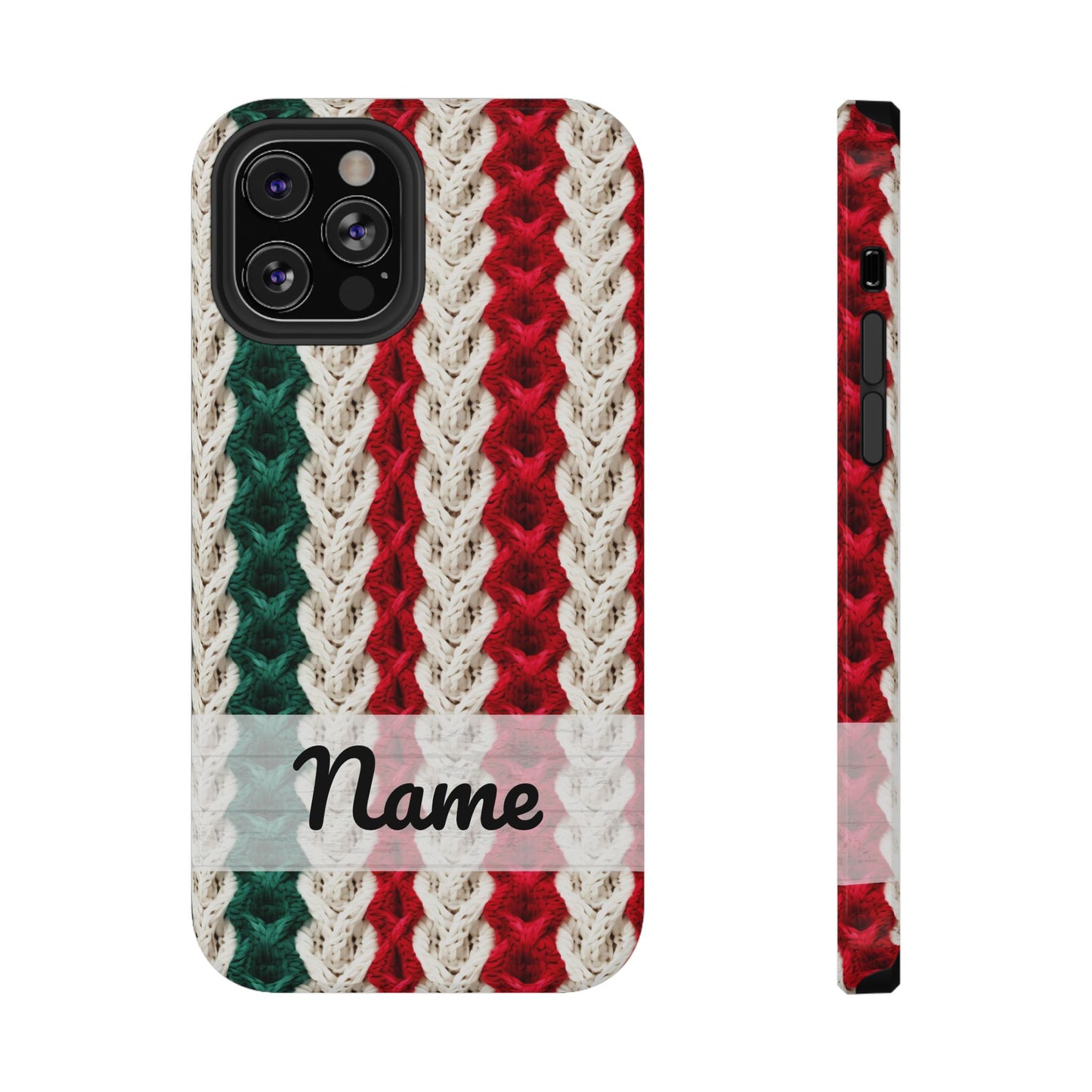 Vintage Christmas Crocheted Afghan Phone Case - Personalized Christmas Phone Case Impact-Resistant Case