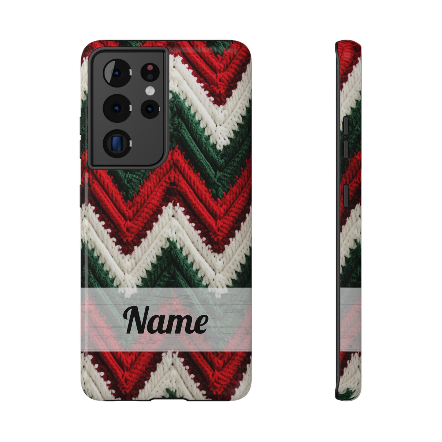 Vintage Christmas Crocheted Afghan Phone Case - Personalized Christmas Phone Case Impact-Resistant Case