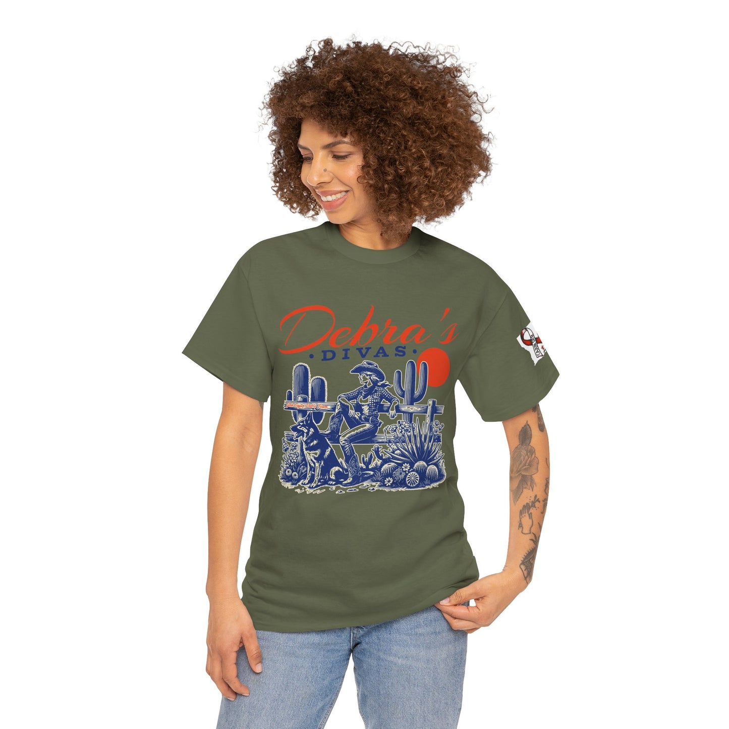 Debra’s Divas Cowgirl Tee | Vintage Western Gift Shirt GILDAN 5000 Desert Diva Unisex Heavy Cotton Tee, Cowgirl Western Shirt,Trendy Graphic Tee, Gift for Dog Lovers, Vintage Desert Style