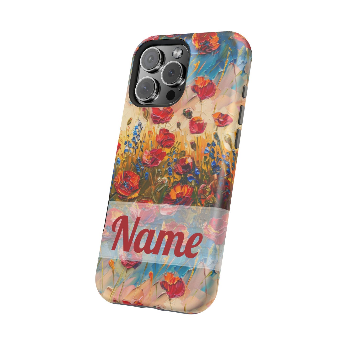 August Birth Flower Phone Case • Red Poppies Poppy iPhone Cover • Colorful Floral MagSafe Gift