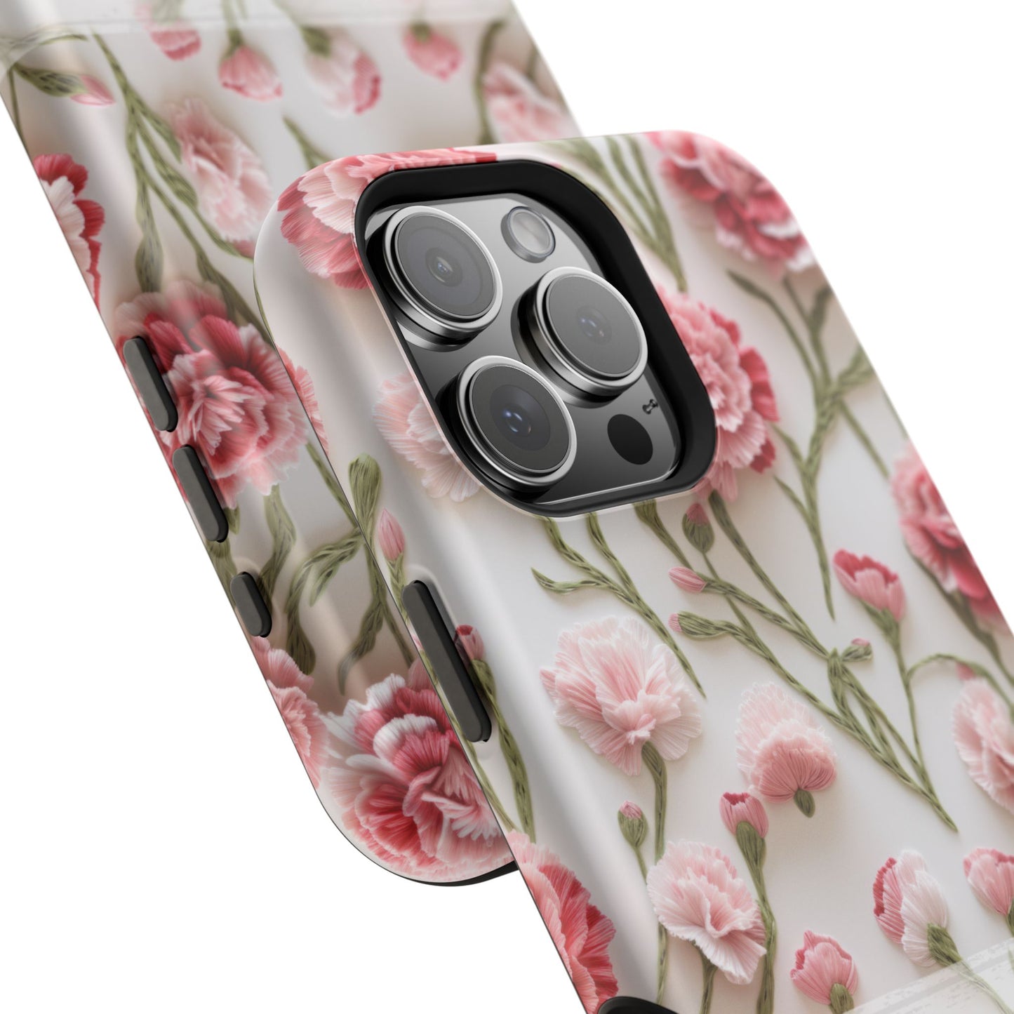 January Birth Flower Phone Case • Pink Carnation iPhone Cover • MagSafe Gift for Her