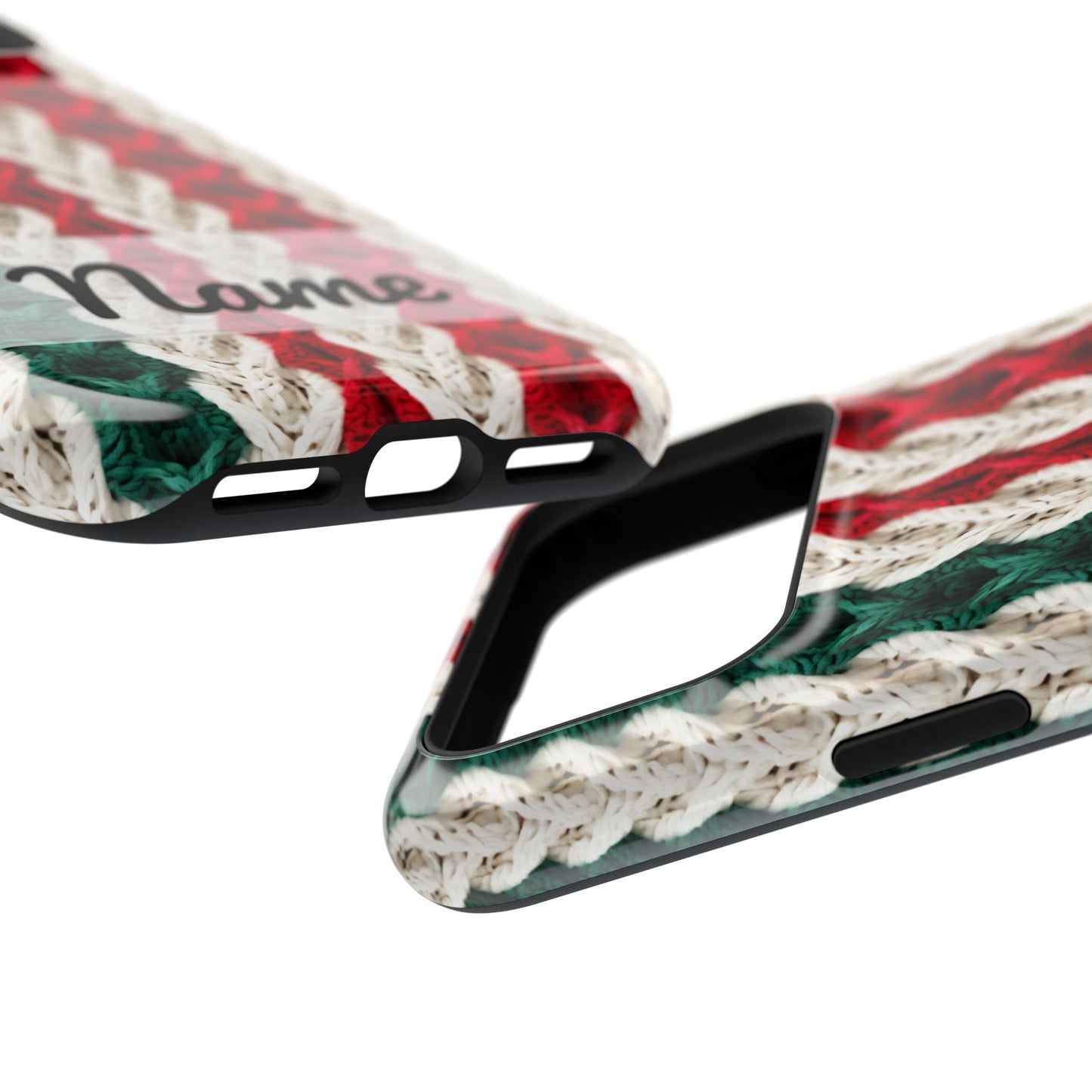 Vintage Christmas Crocheted Afghan Phone Case - Personalized Christmas Phone Case Impact-Resistant Case