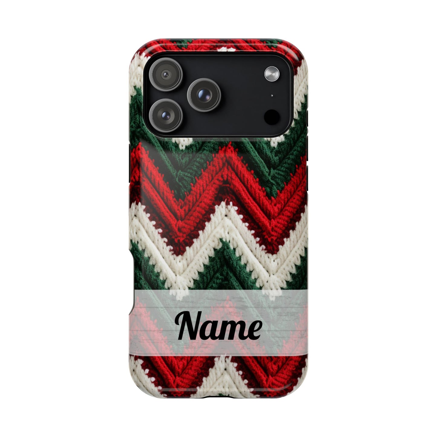 Vintage Christmas Crocheted Afghan Phone Case - Personalized Christmas Phone Case Impact-Resistant Case