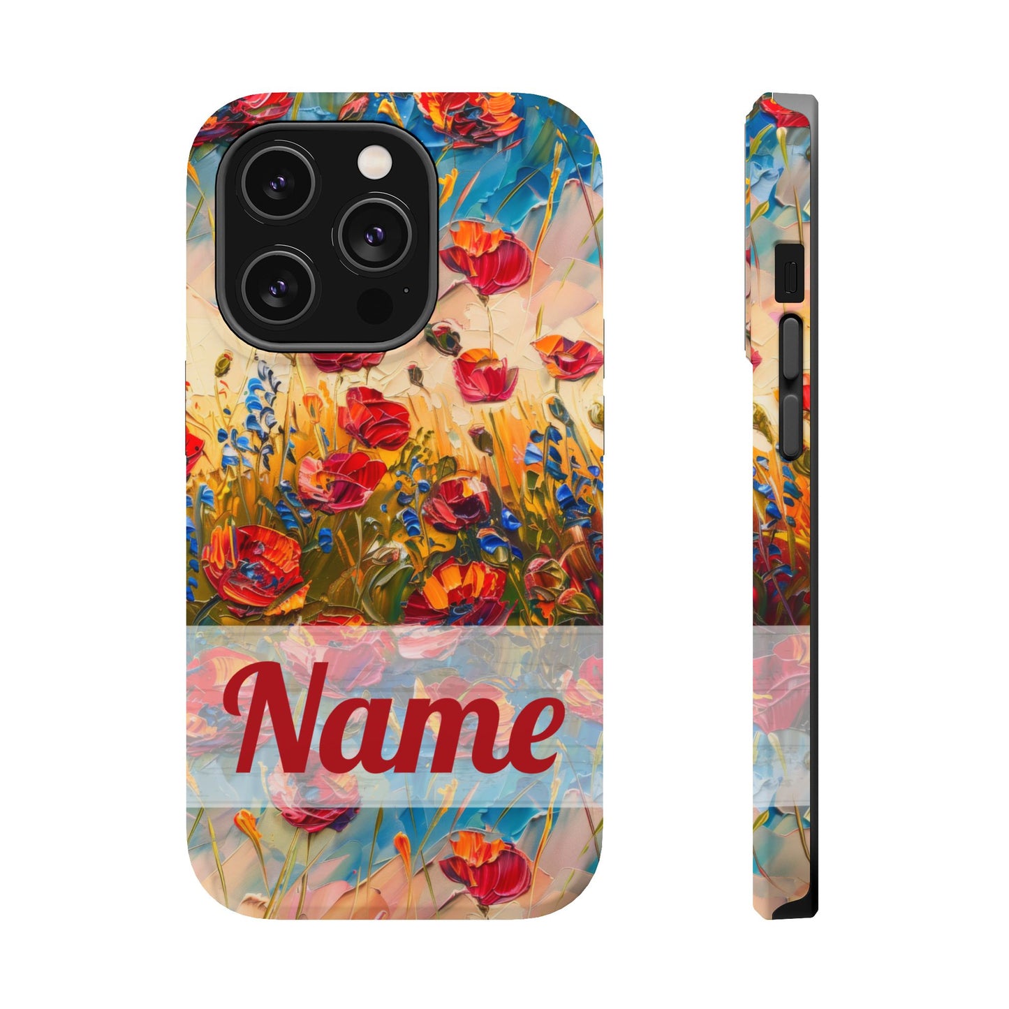 August Birth Flower Phone Case • Red Poppies Poppy iPhone Cover • Colorful Floral MagSafe Gift