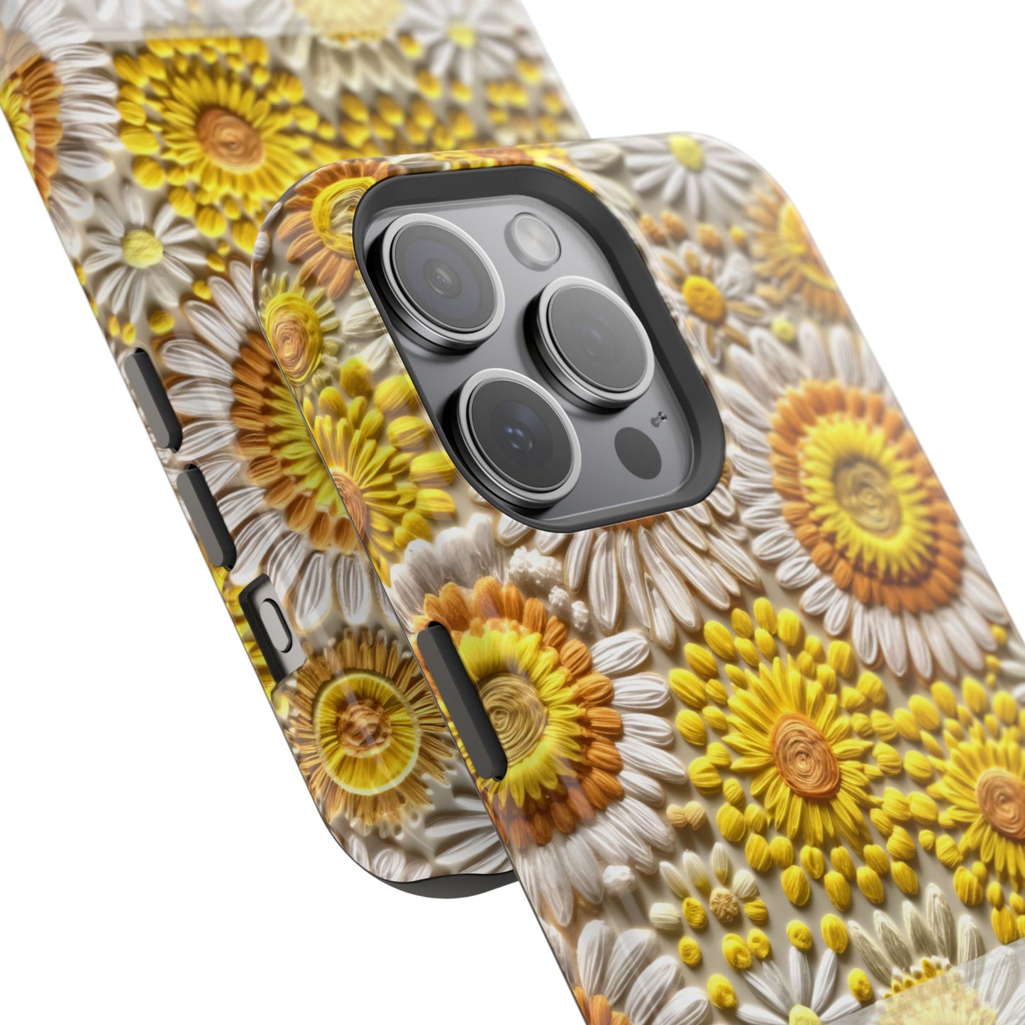 April Birth Flower Phone Case • Embroidered Daisy iPhone Cover • Colorful MagSafe Gift Idea