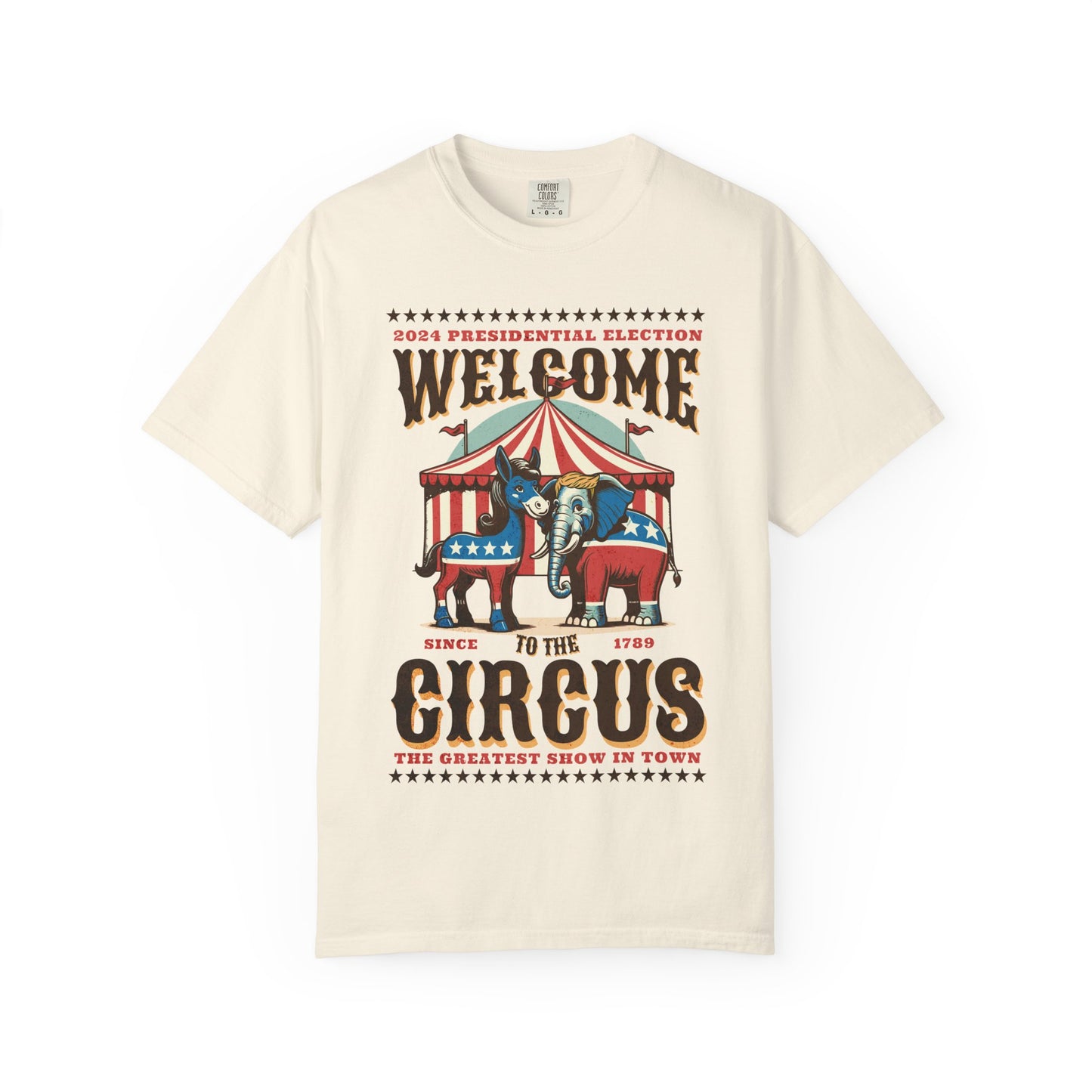 Political Circus T-Shirt | Elephant & Donkey Satire Unisex Garment-Dyed T-shirt election Comfort Colors 1717