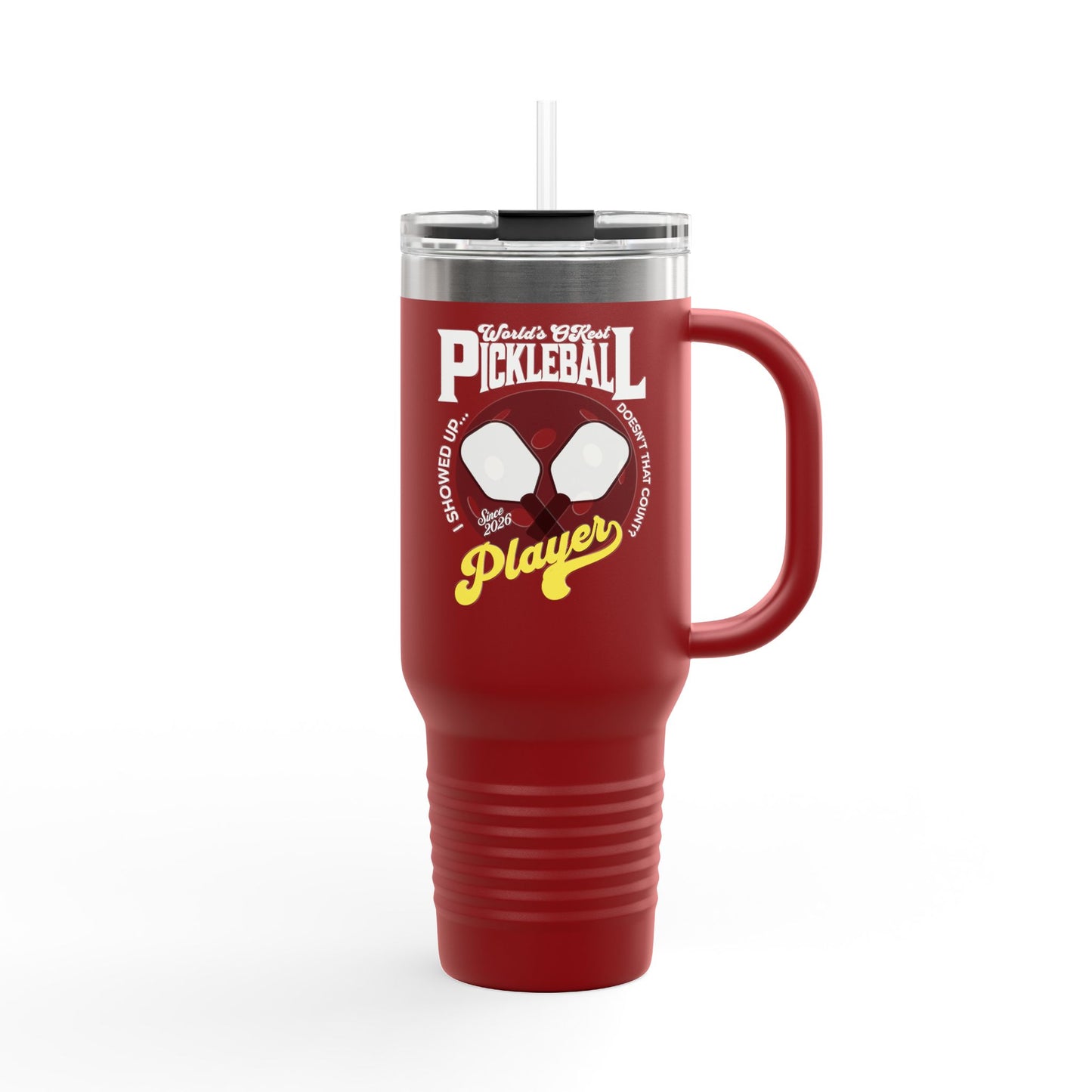 World's OK'est Pickleball Player, Funny pickleball gift, Insulated Travel Mug, 40oz