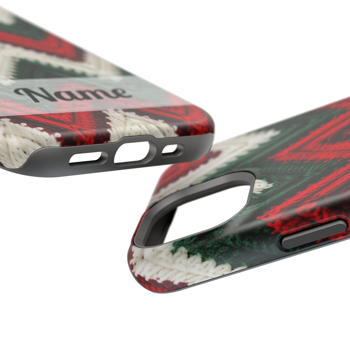 Vintage Christmas Crocheted Afghan Phone Case - Personalized Christmas Phone Case Impact-Resistant Case