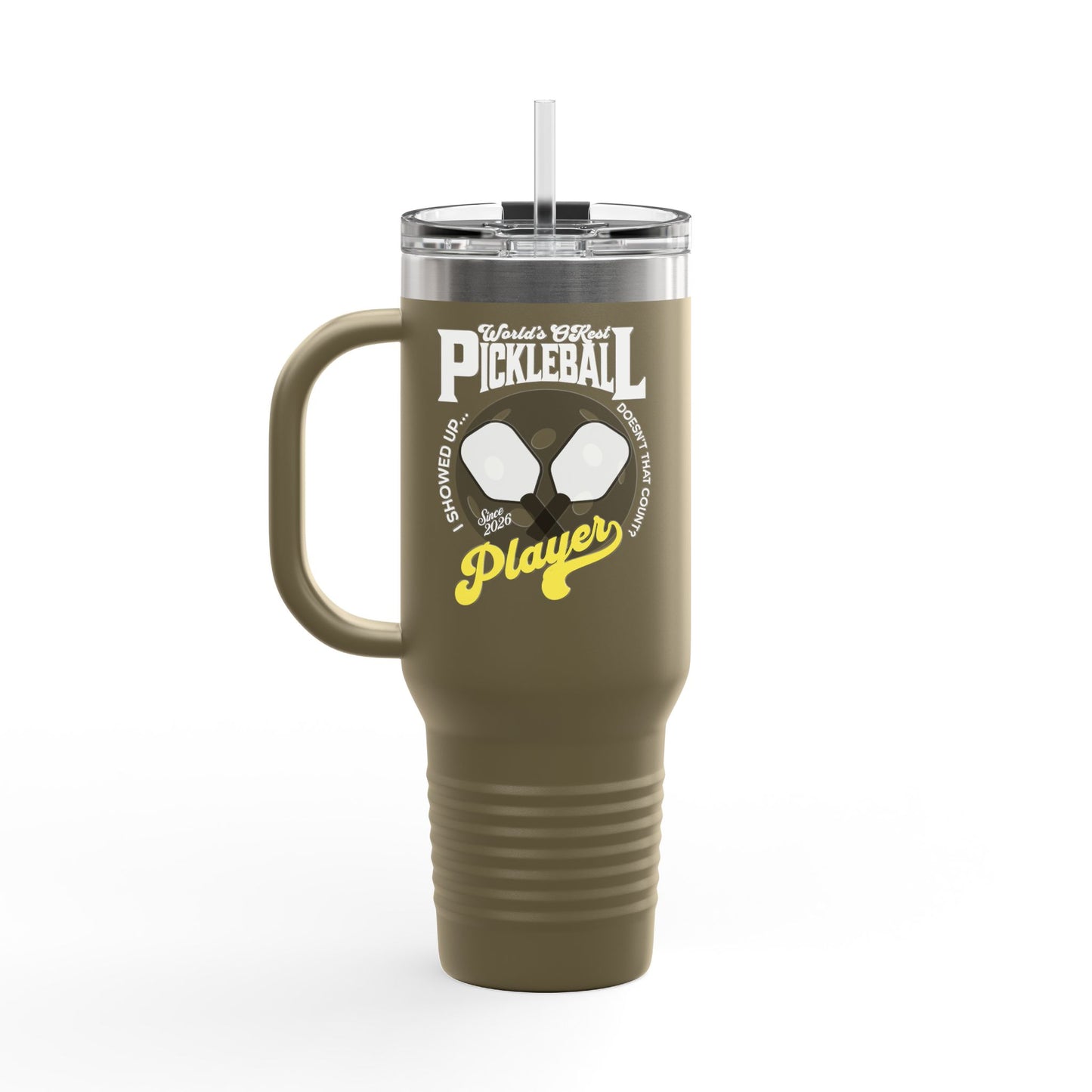 World's OK'est Pickleball Player, Funny pickleball gift, Insulated Travel Mug, 40oz