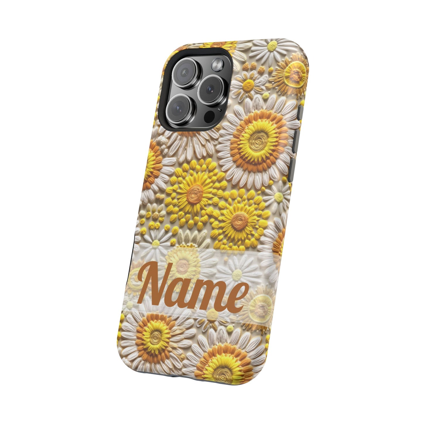 April Birth Flower Phone Case • Embroidered Daisy iPhone Cover • Colorful MagSafe Gift Idea