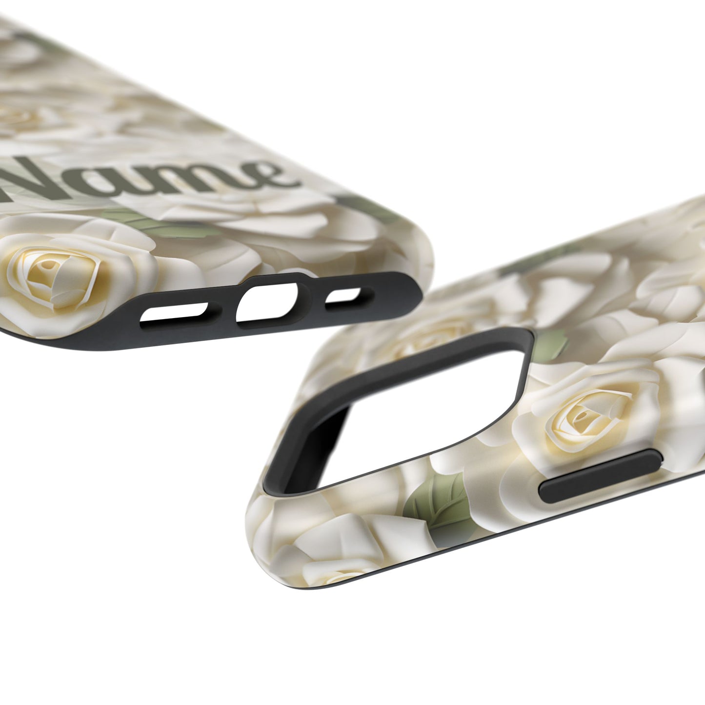 June Birth Flower Phone Case • White Paper Rose iPhone Cover • 3D Floral MagSafe Gift
