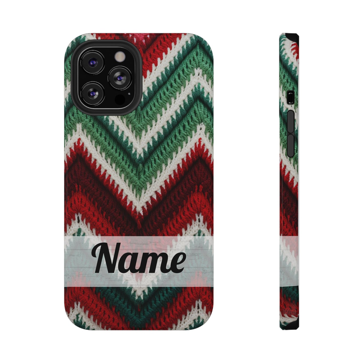 Vintage Christmas Crocheted Afghan Phone Case - Personalized Christmas Phone Case Impact-Resistant Case