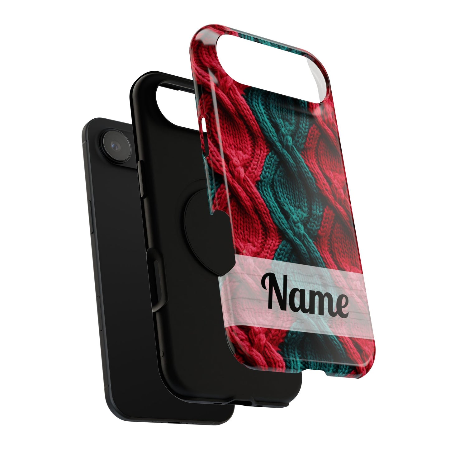 Vintage Christmas Crocheted Afghan Phone Case - Personalized Christmas Phone Case Impact-Resistant Case