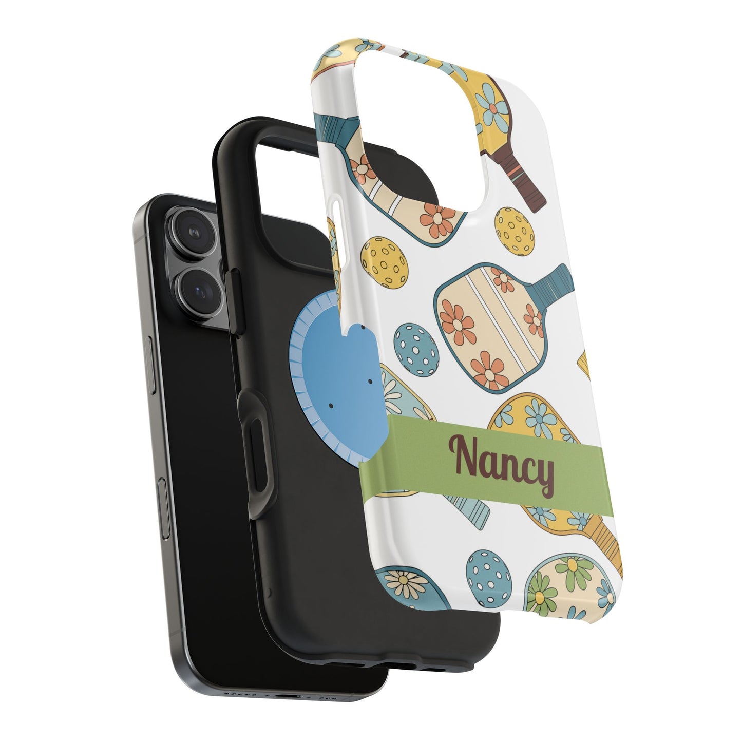SAMPLE Custom, Personalized Retro Pickleball iPhone Case Custom Magnetic Tough Case Personalized