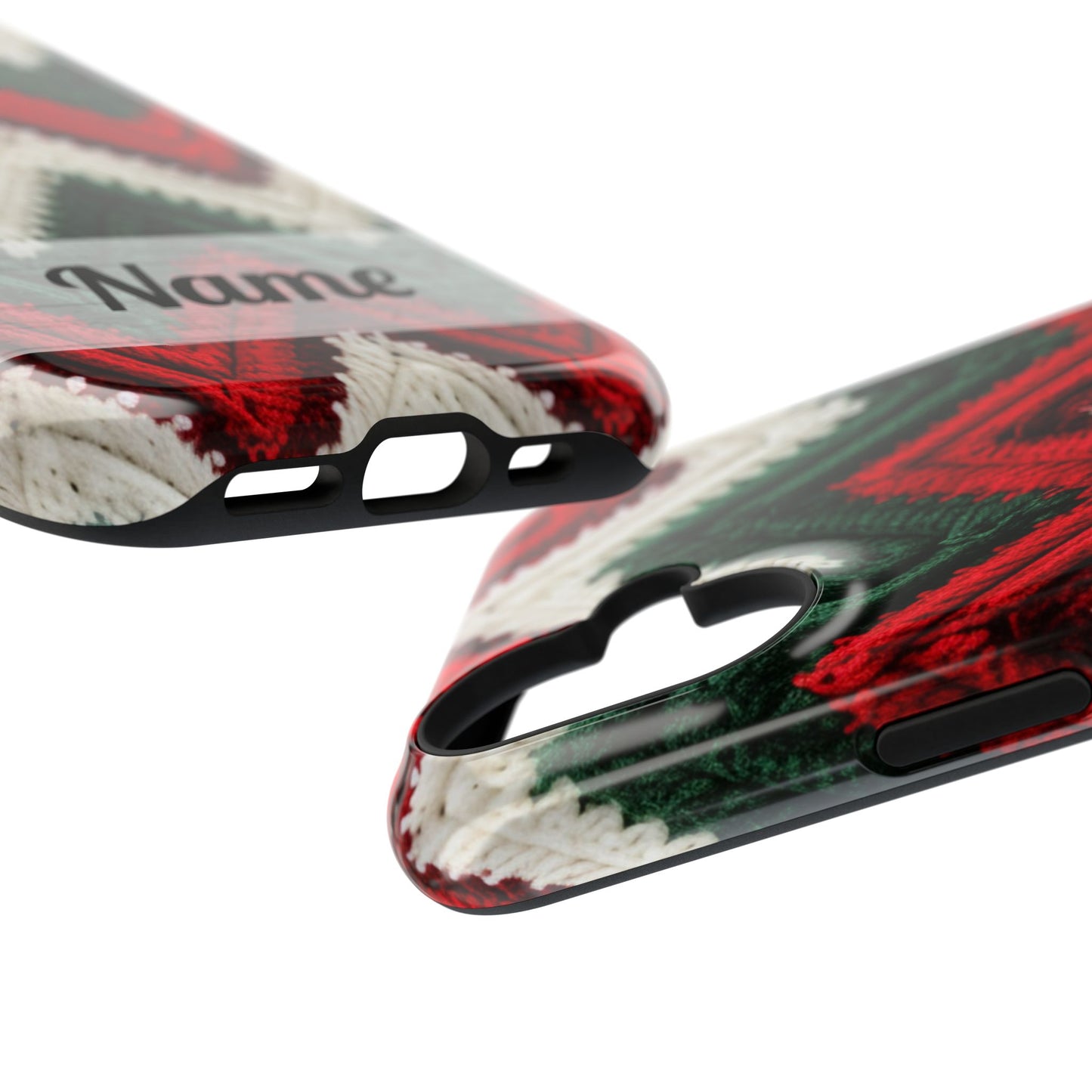 Vintage Christmas Crocheted Afghan Phone Case - Personalized Christmas Phone Case Impact-Resistant Case