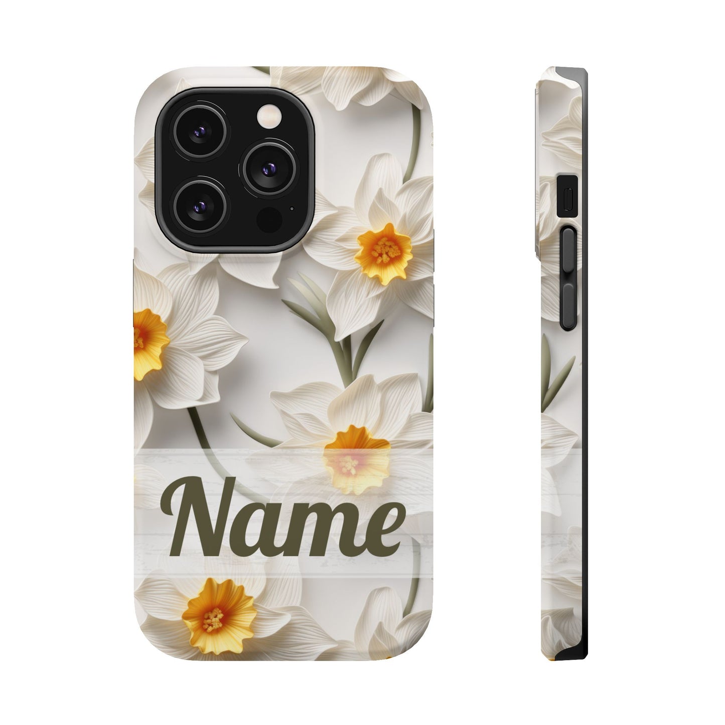 March Birth Flower Phone Case • 3D Daffodil iPhone Cover • Spring Floral MagSafe Gift
