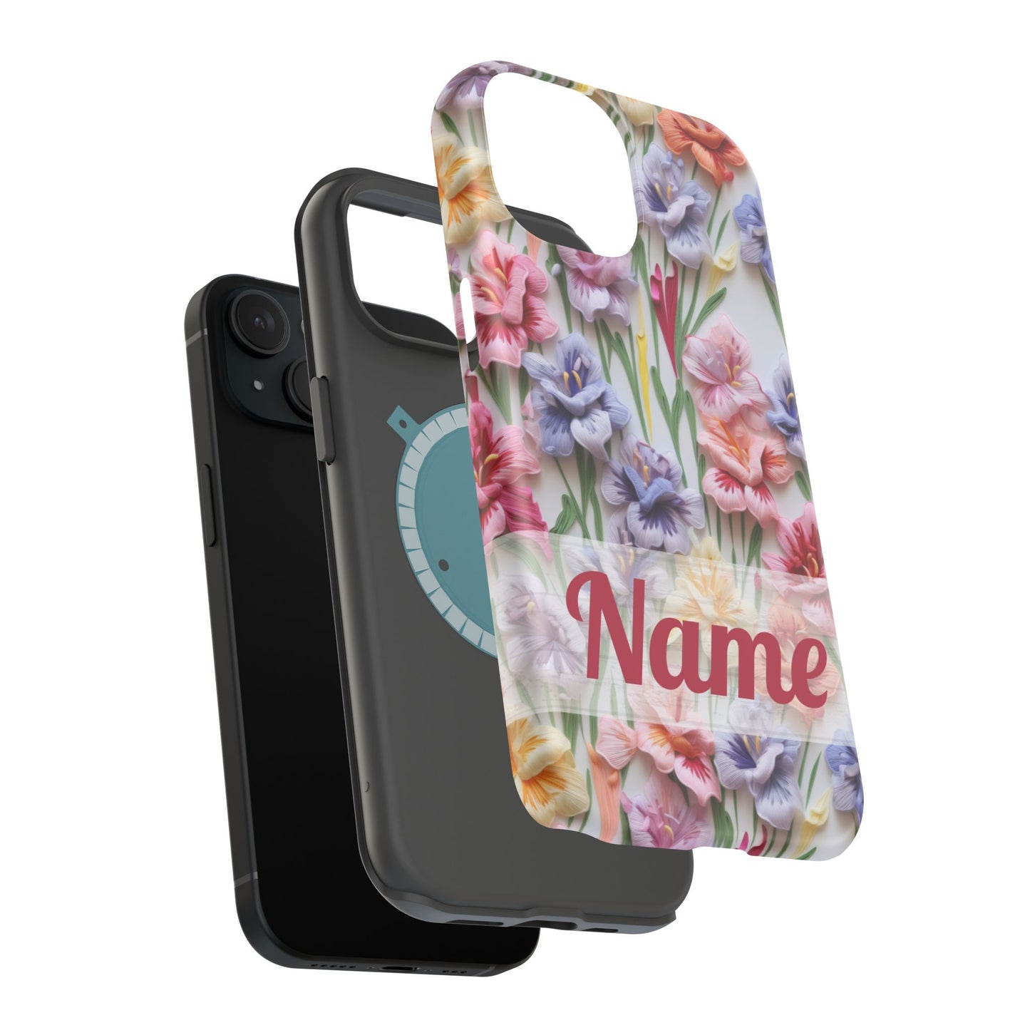 August Birth Flower Phone Case • 3D Gladiolus iPhone Cover • Pastel Floral MagSafe Gift