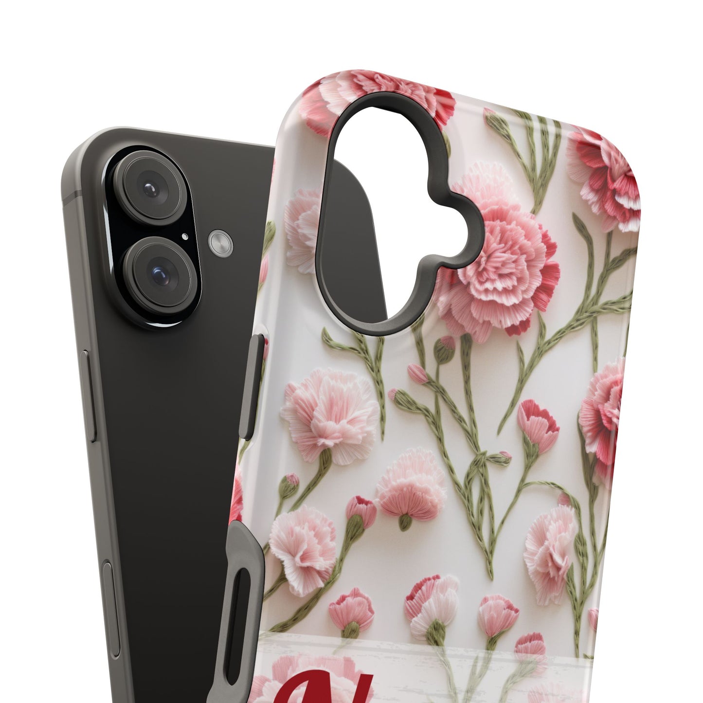 January Birth Flower Phone Case • Pink Carnation iPhone Cover • MagSafe Gift for Her