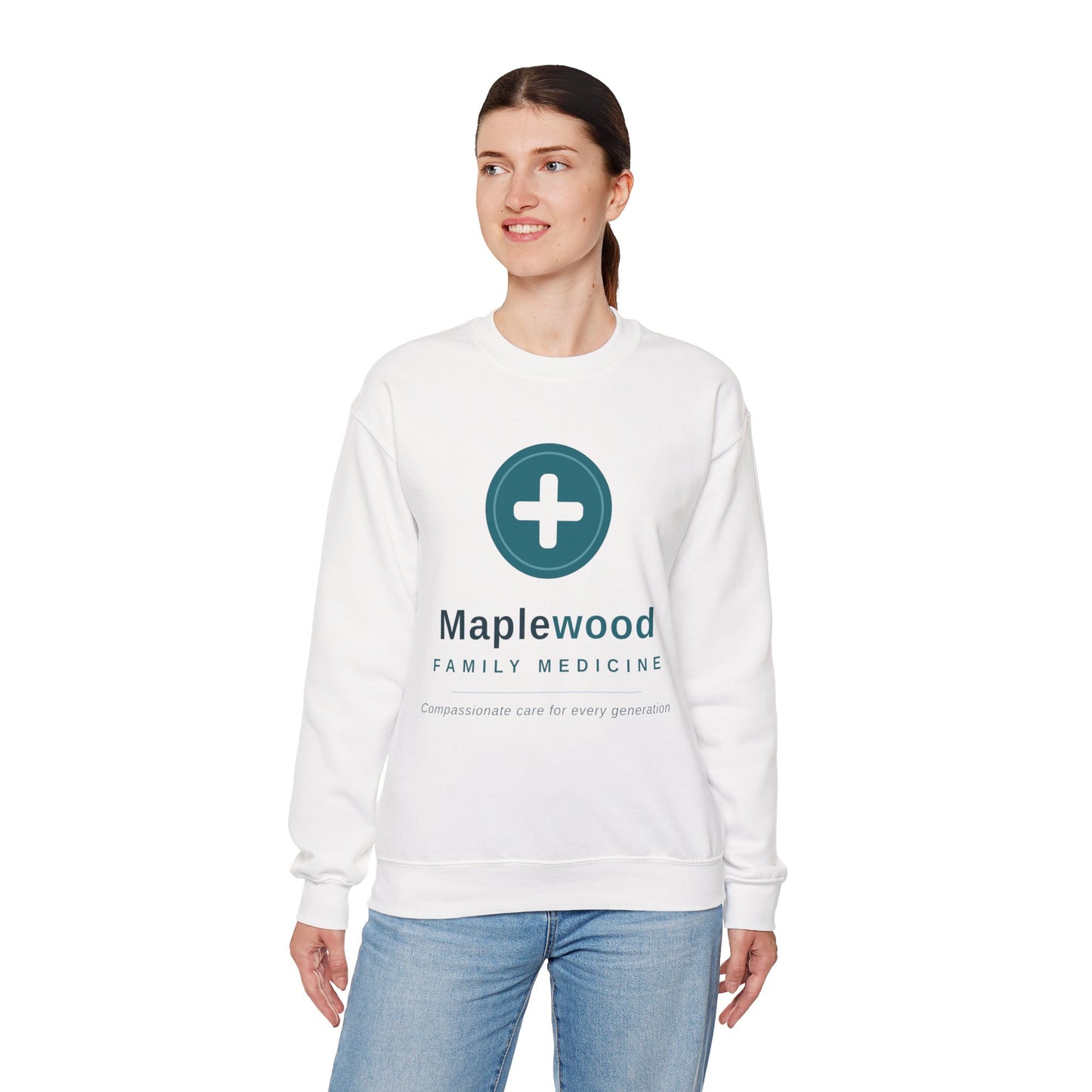 Custom Medical Office Logo Sweatshirt Clinic Team Gift Personalized Practice Crewneck Gildan 18000