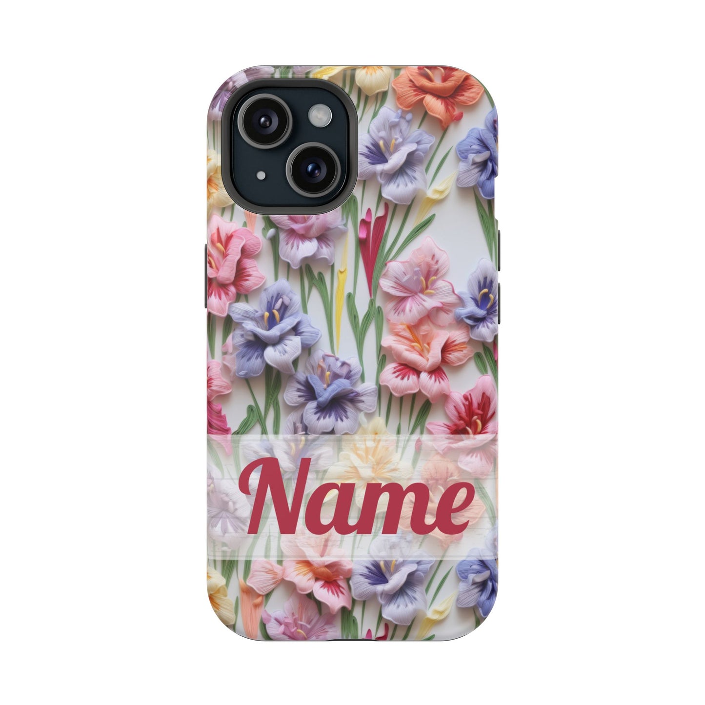 August Birth Flower Phone Case • 3D Gladiolus iPhone Cover • Pastel Floral MagSafe Gift