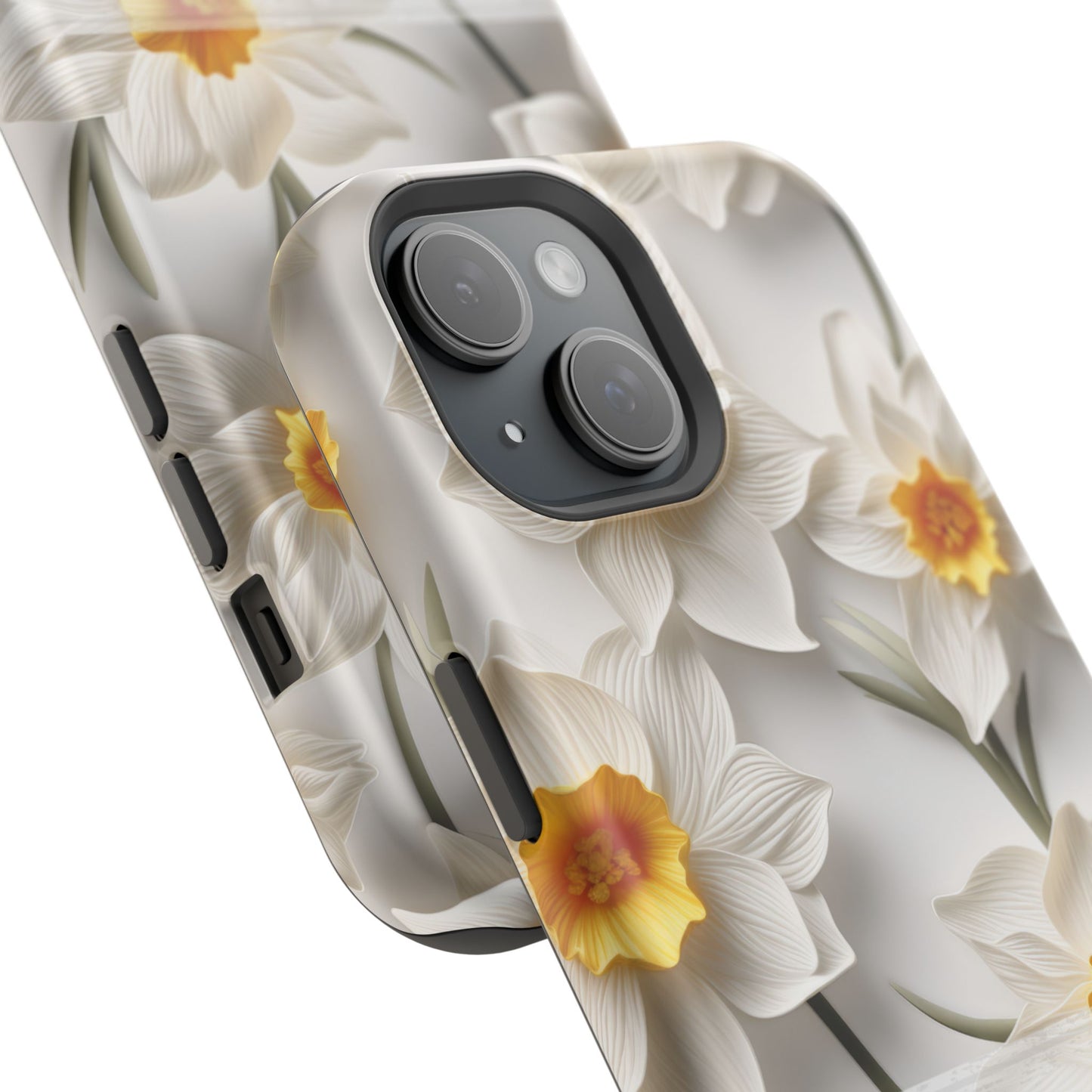 March Birth Flower Phone Case • 3D Daffodil iPhone Cover • Spring Floral MagSafe Gift