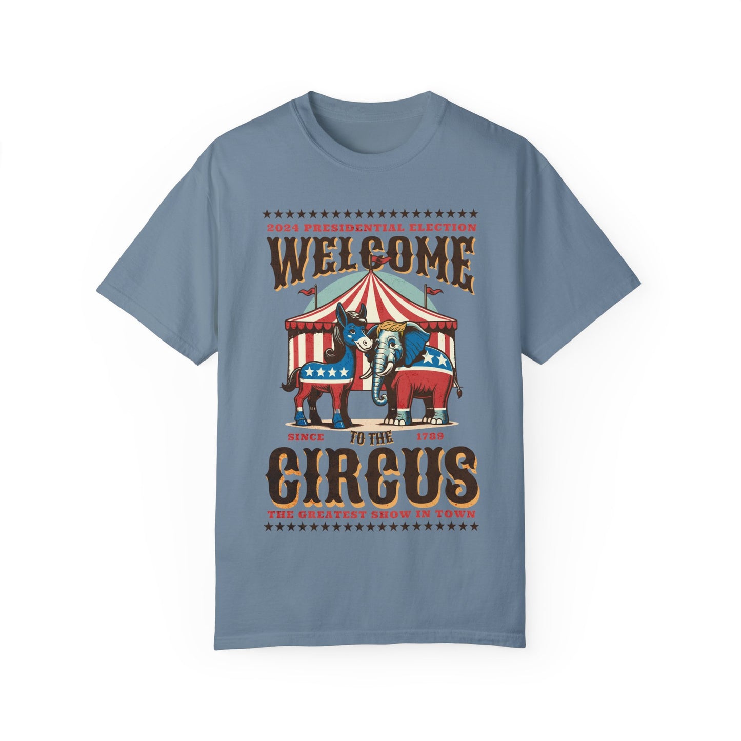 Political Circus T-Shirt | Elephant & Donkey Satire Unisex Garment-Dyed T-shirt election Comfort Colors 1717