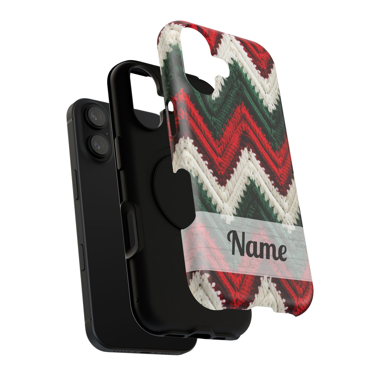 Vintage Christmas Crocheted Afghan Phone Case - Personalized Christmas Phone Case Impact-Resistant Case