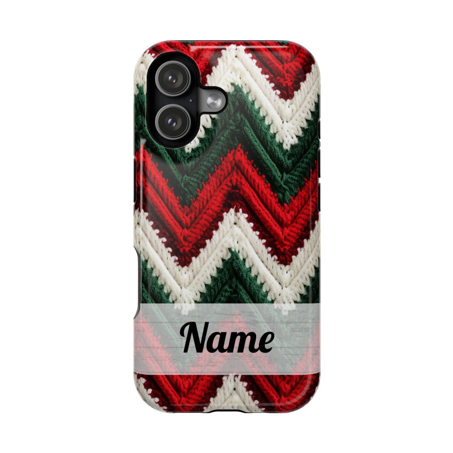 Vintage Christmas Crocheted Afghan Phone Case - Personalized Christmas Phone Case Impact-Resistant Case