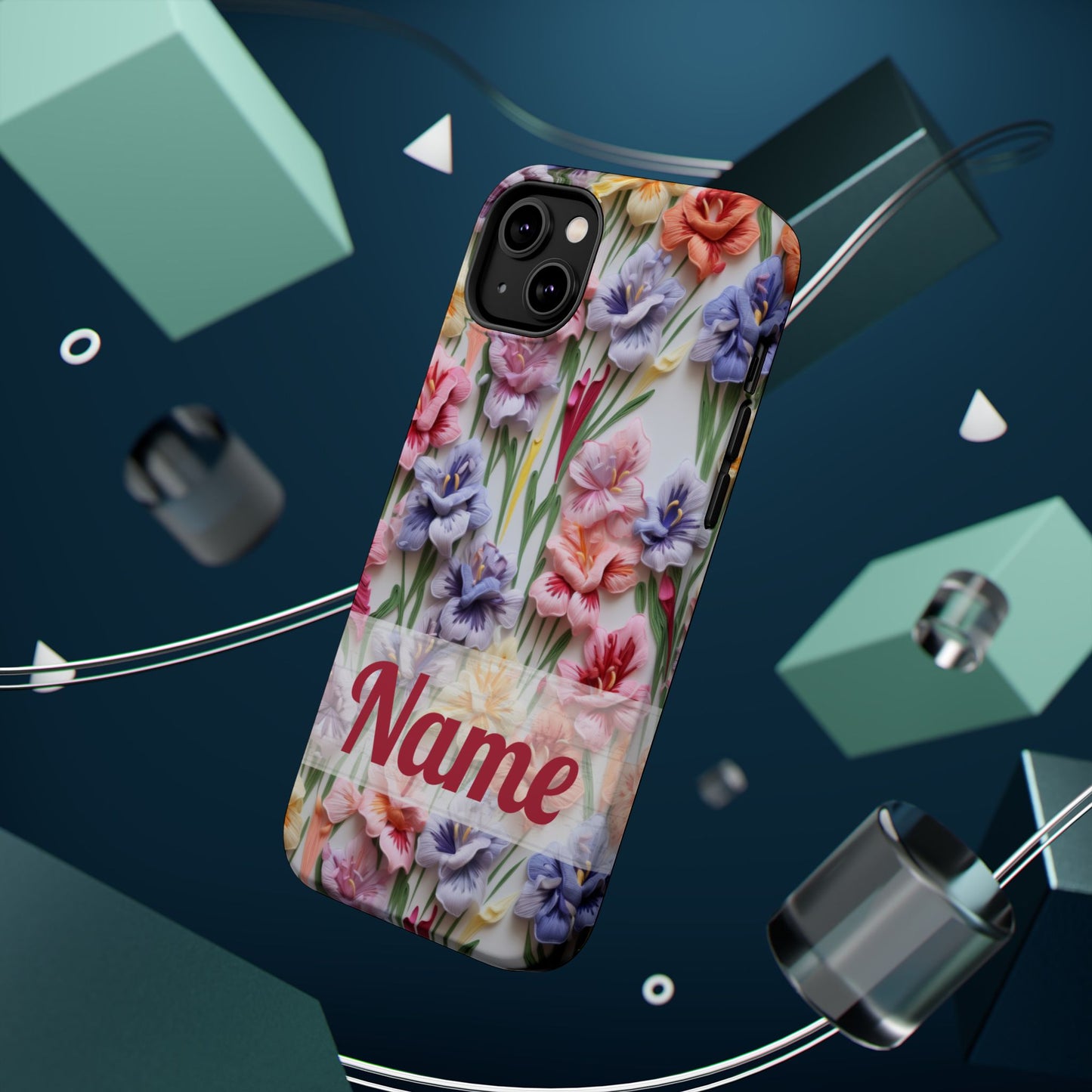 August Birth Flower Phone Case • 3D Gladiolus iPhone Cover • Pastel Floral MagSafe Gift