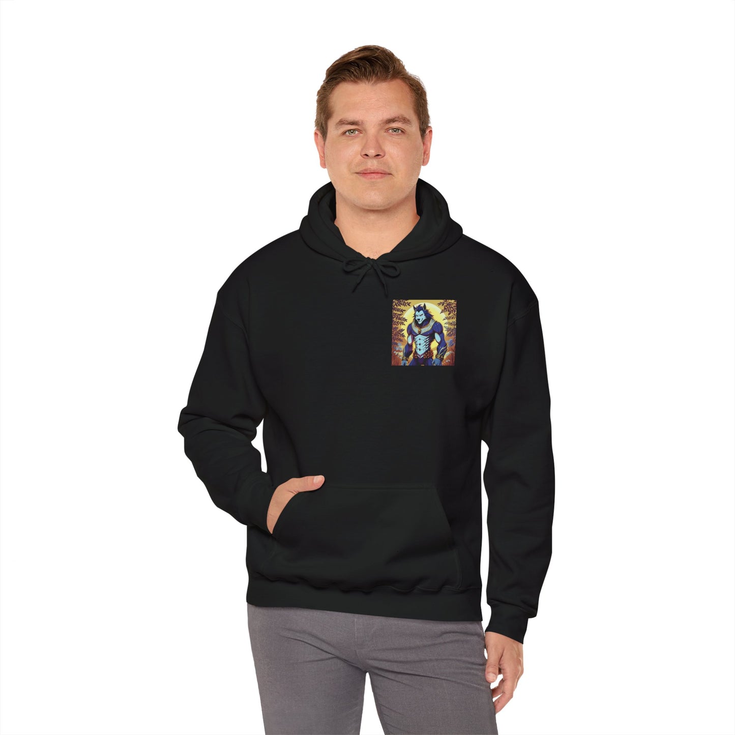 Anime Hoodie Werewolf Halloween Unisex Heavy Blend™ Hooded Sweatshirt Gildan 18500