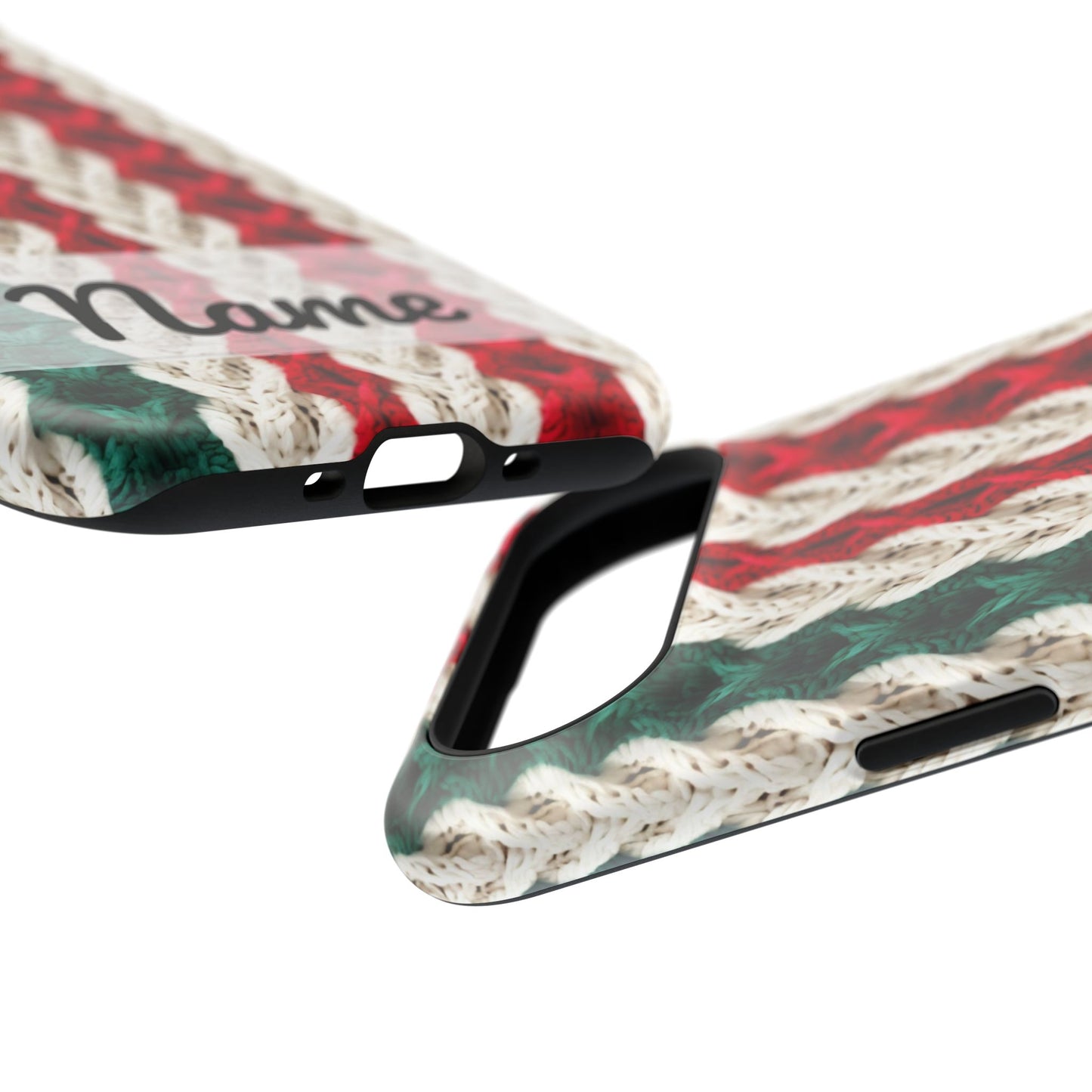 Vintage Christmas Crocheted Afghan Phone Case - Personalized Christmas Phone Case Impact-Resistant Case