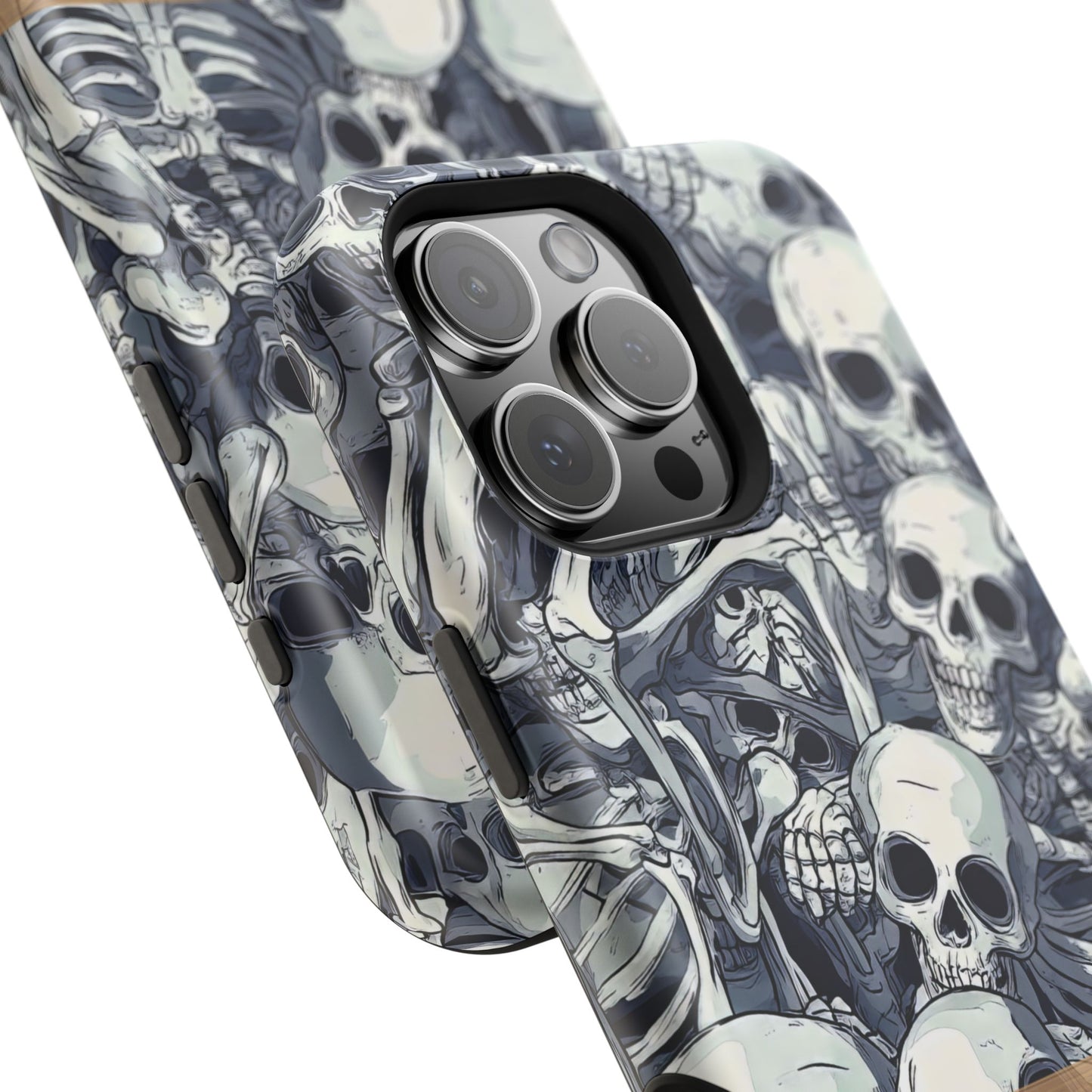 Custom, Personalized Halloween Magnetic Tough Cases for iPhone - Beware Skulls with Name