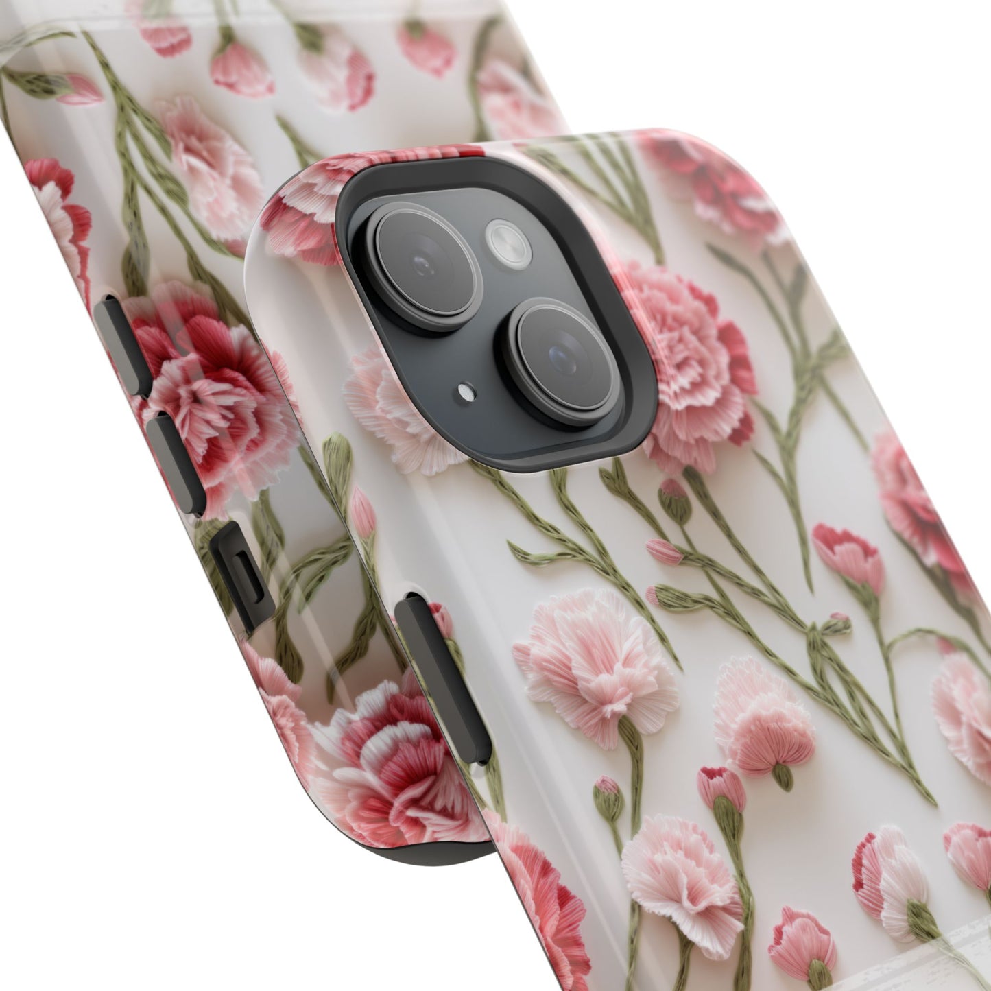 January Birth Flower Phone Case • Pink Carnation iPhone Cover • MagSafe Gift for Her