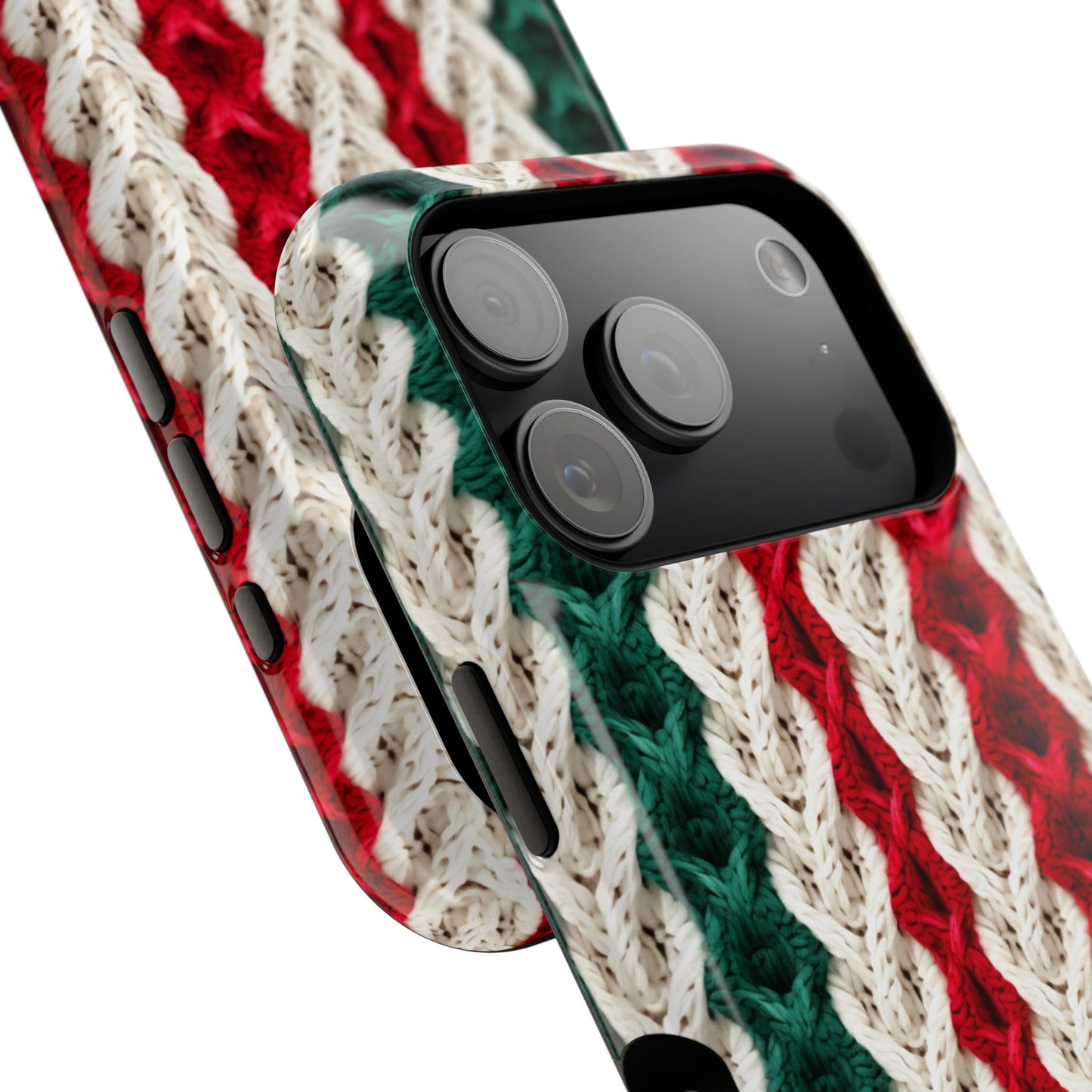 Vintage Christmas Crocheted Afghan Phone Case - Personalized Christmas Phone Case Impact-Resistant Case