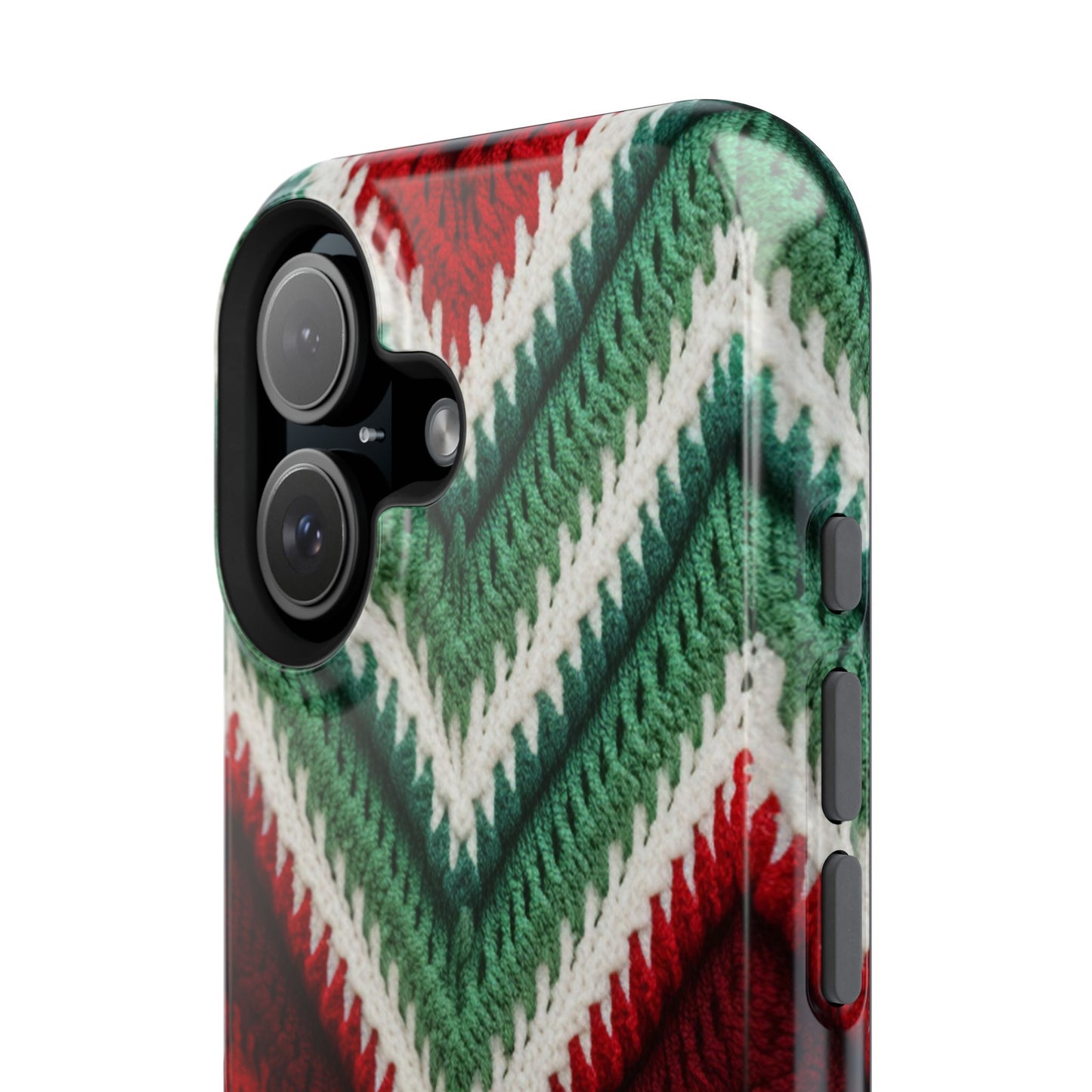 Vintage Christmas Crocheted Afghan Phone Case - Personalized Christmas Phone Case Impact-Resistant Case